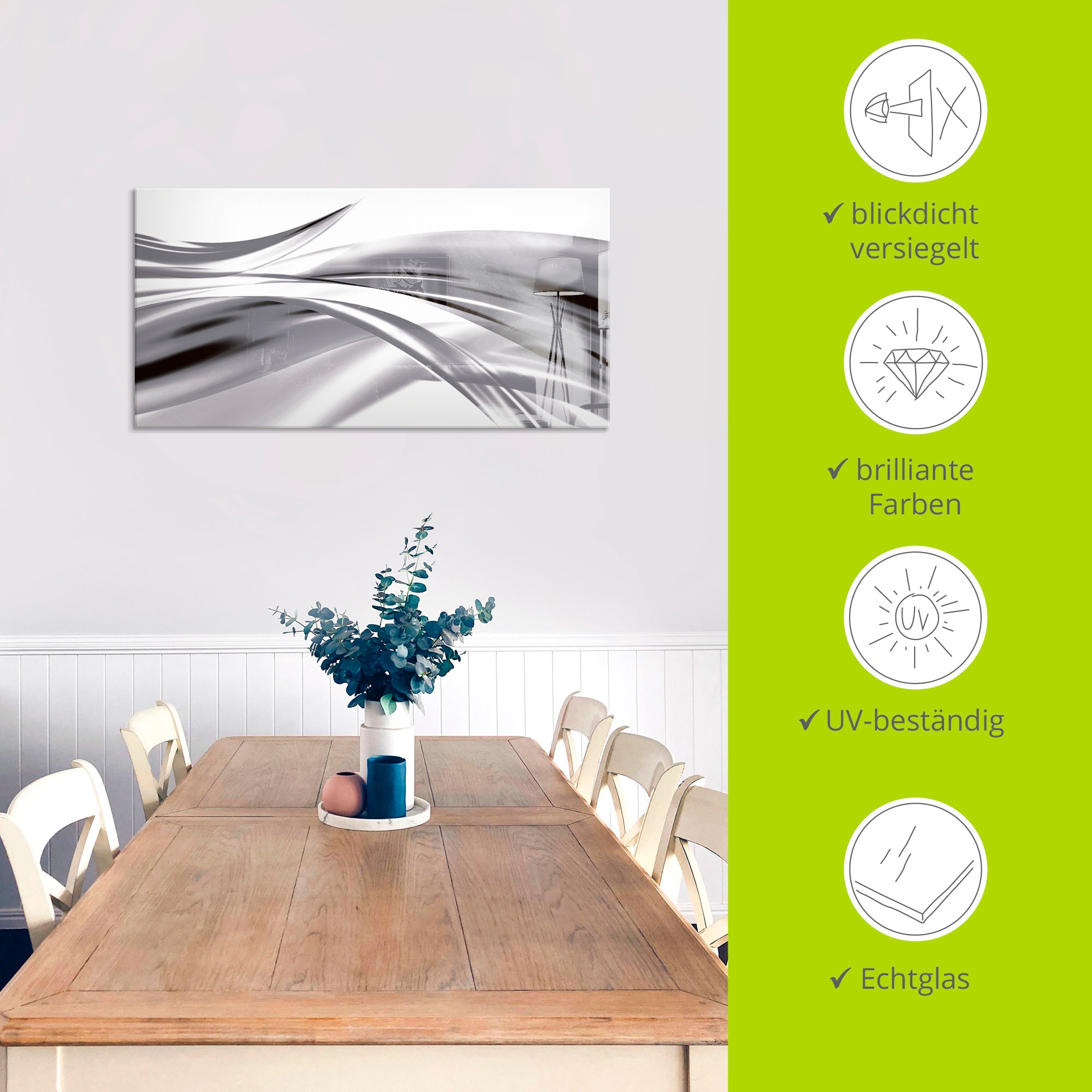 Artland Glasbild »Schöne Welle - Abstrakt«, Gegenstandslos, (1 St.), in verschiedenen Grössen