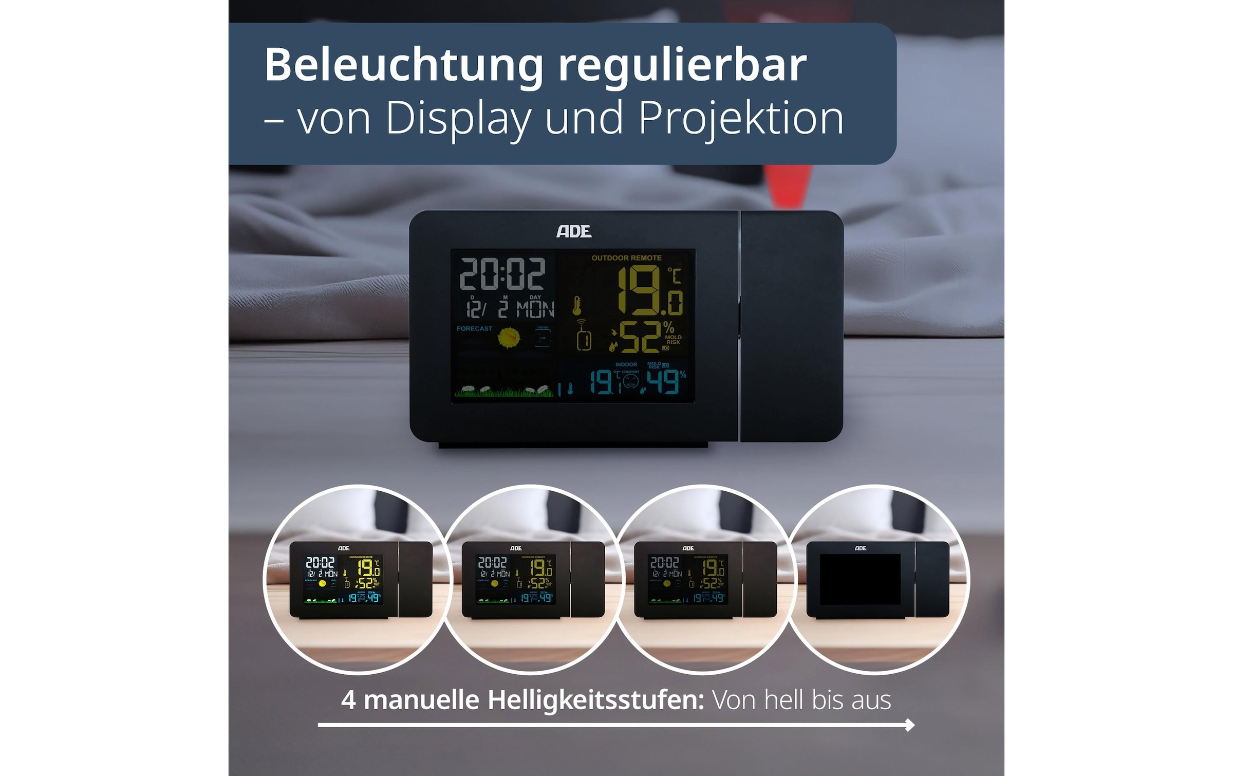 ADE Funkwetterstation »mit Funk-Aussensensor«