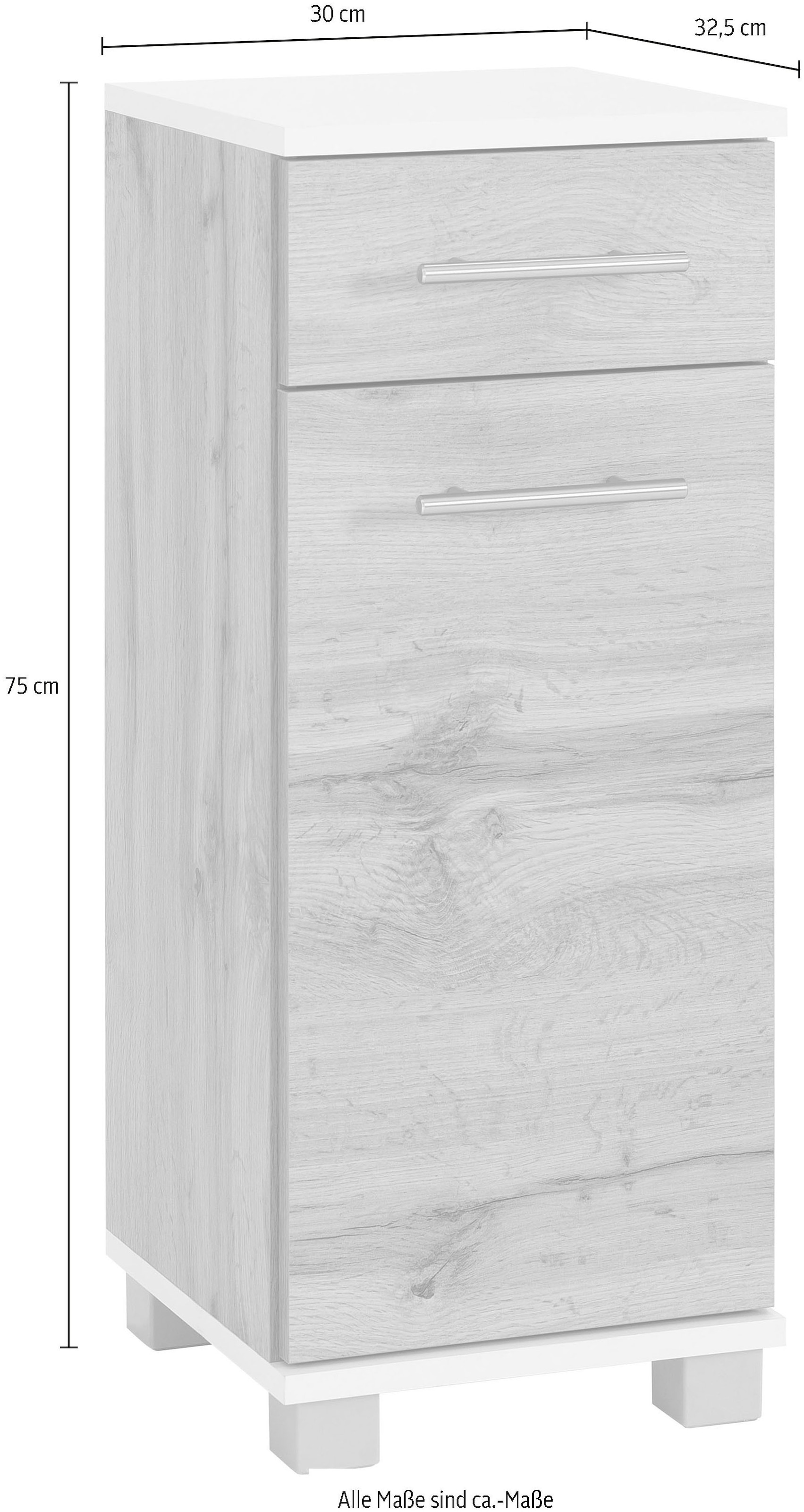 verstellbarer Türanschlag online wechselbarer Einlegeboden, Schildmeyer Breite | Jelmoli-Versand »Rhodos«, 30 cm, Unterschrank kaufen