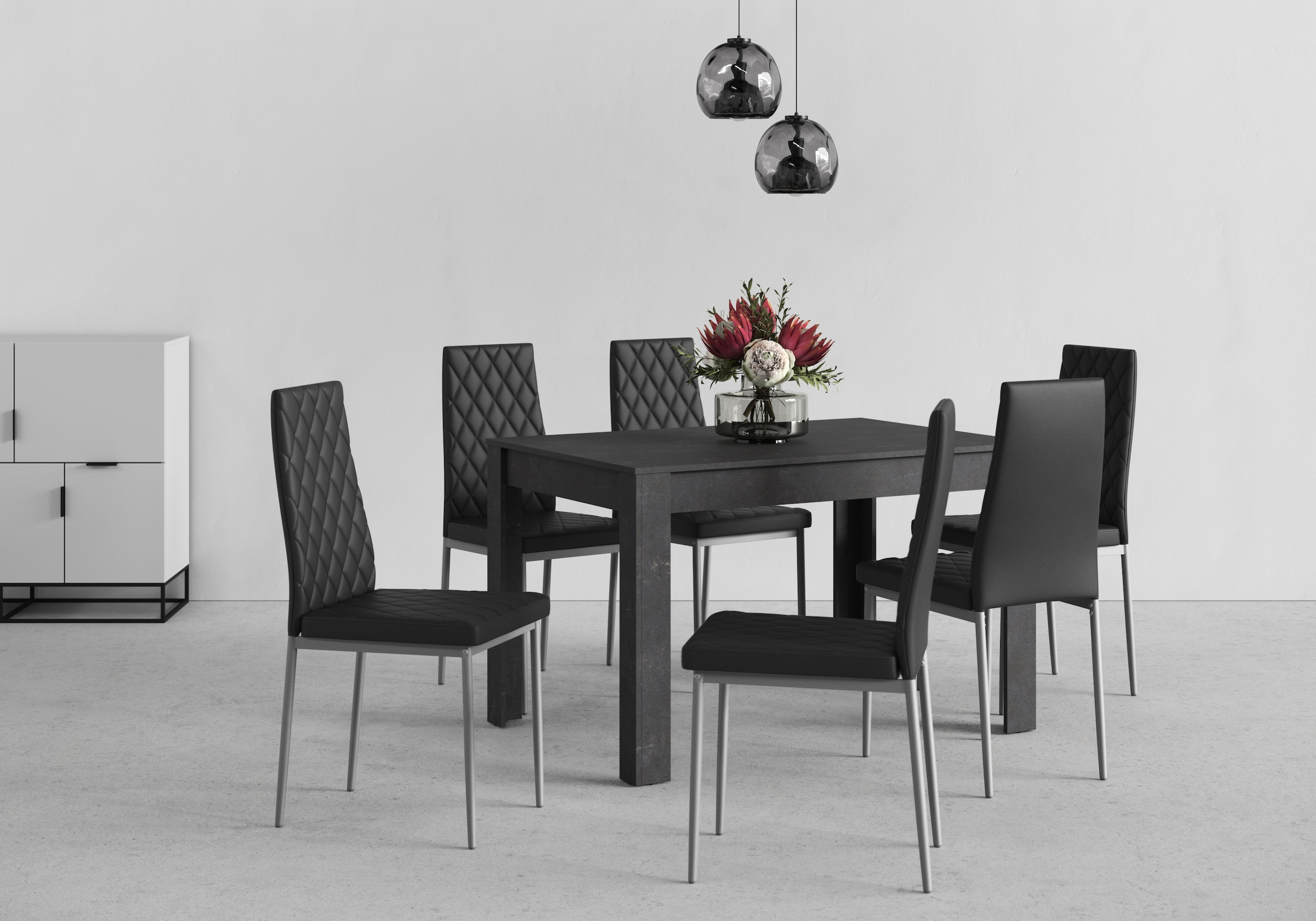 INOSIGN | Essgruppe, Stühle online 5 Tisch 120 bestellen (Set, mit cm Breite schieferfarben, Jelmoli-Versand 4 tlg.), in