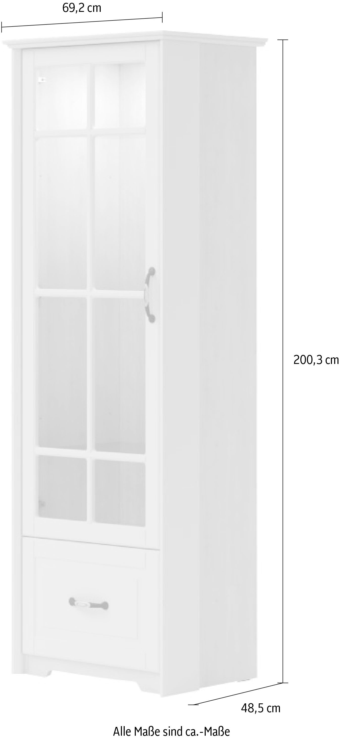 Home affaire Glasvitrine »Evergreen«, UV lackiert, Tür mit Sicherheitsglas  4 mm, mit Soft-Close-Funktion online kaufen | Jelmoli-Versand