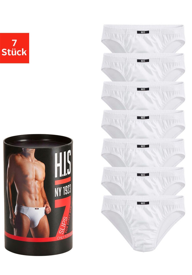 H.I.S Slip »Unterhosen für Herren« Dose, 7 Stk. aus Baumwoll-Mix in einer Dose verpackt