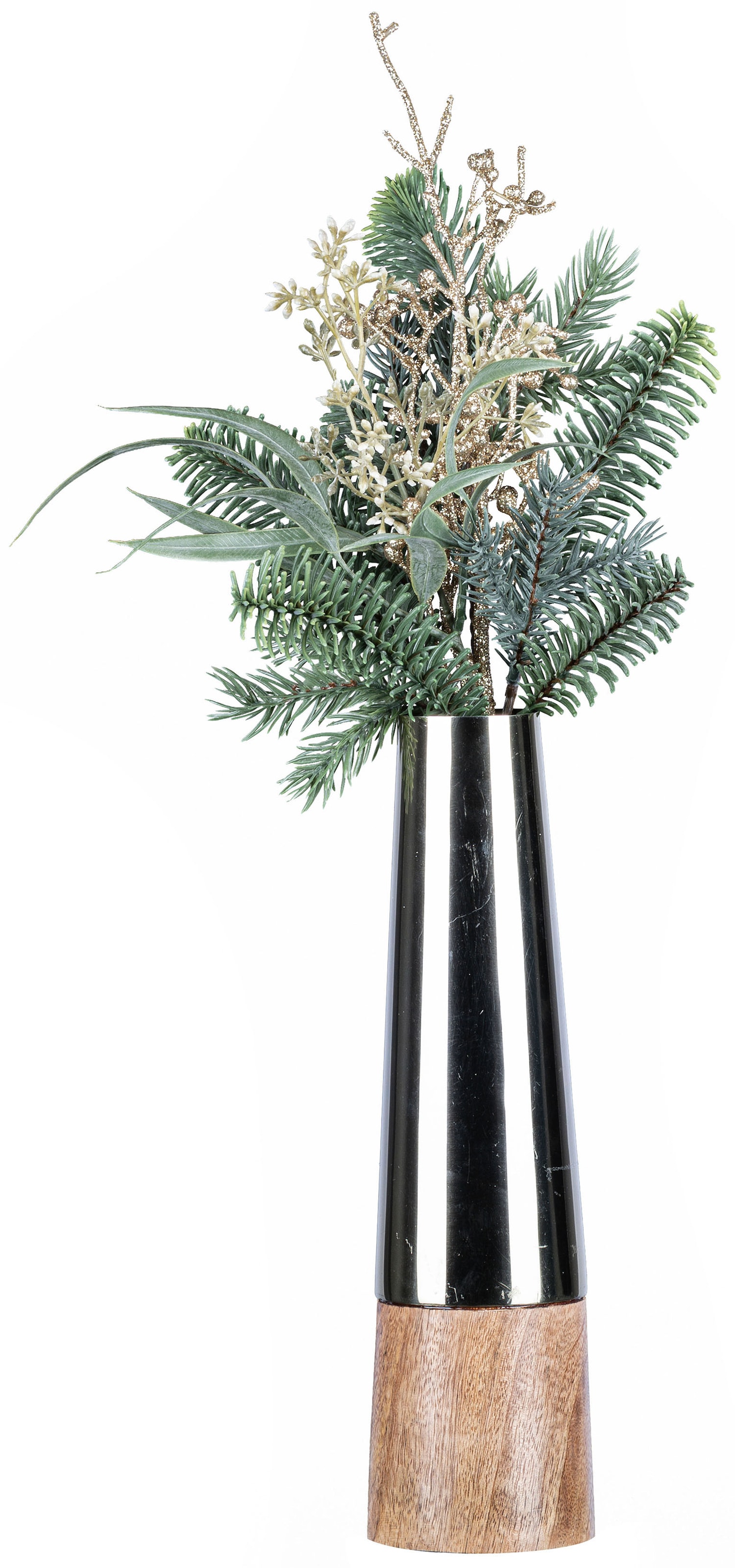 Creativ deco Dekovase »Weihnachtsdeko«, (Set, mit 1 Jelmoli-Versand shoppen Bouquet), | 1 Tannen-Mix-Bouquet online Vase, 2 St., hübschem