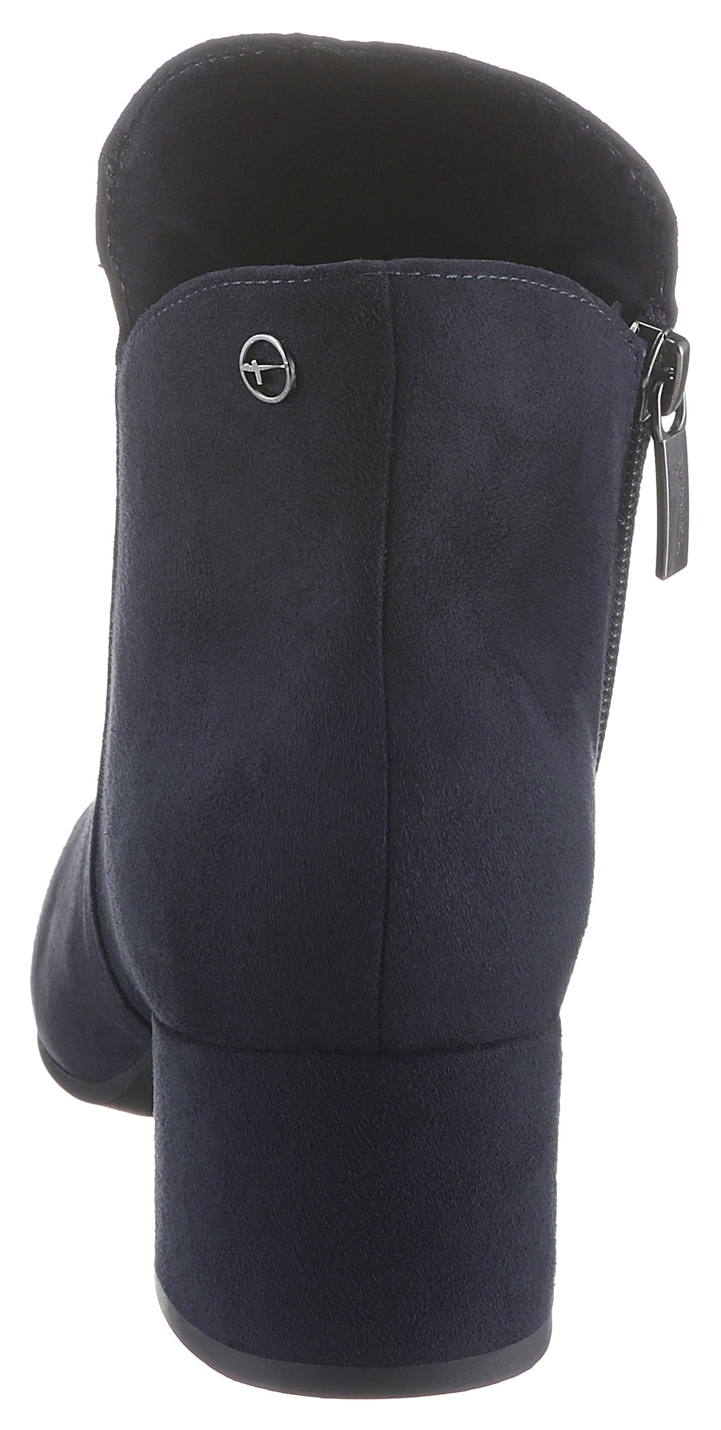 Tamaris Stiefelette, Blockabsatz, Ankleboots, Abendschuh in veganer Verarbeitung
