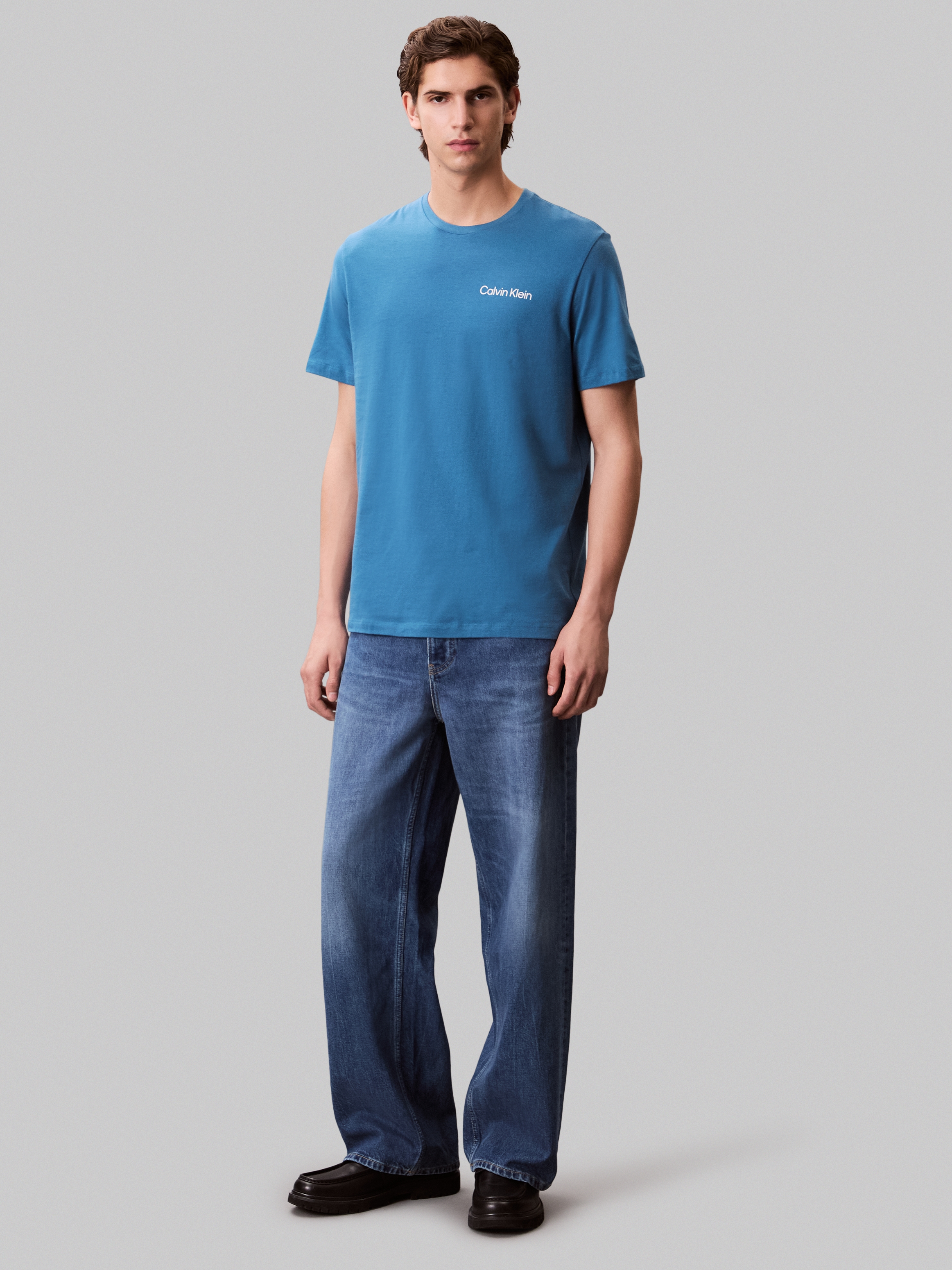 Calvin Klein Jeans T-Shirt »SS 30s E WRD STRTCH«, mit grossem Logodruck auf dem Rücken
