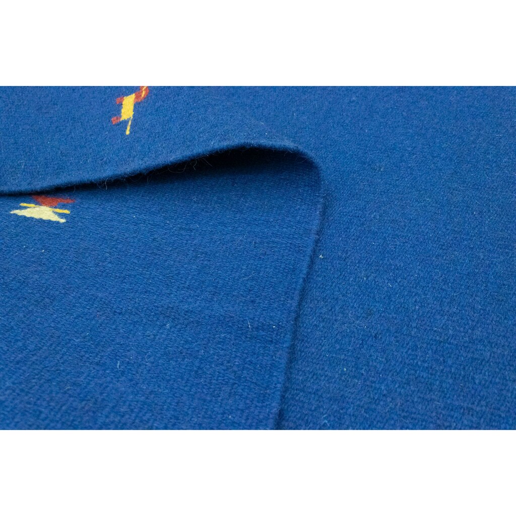 morgenland Wollteppich »Kelim Teppich handgewebt blau«, rechteckig