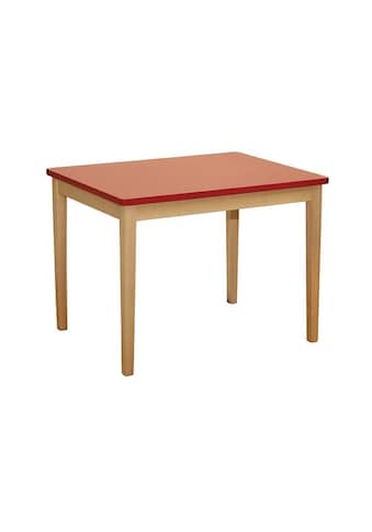 roba® Kindertisch »mit roter Tischplatte«, aus Massivholz kaufen