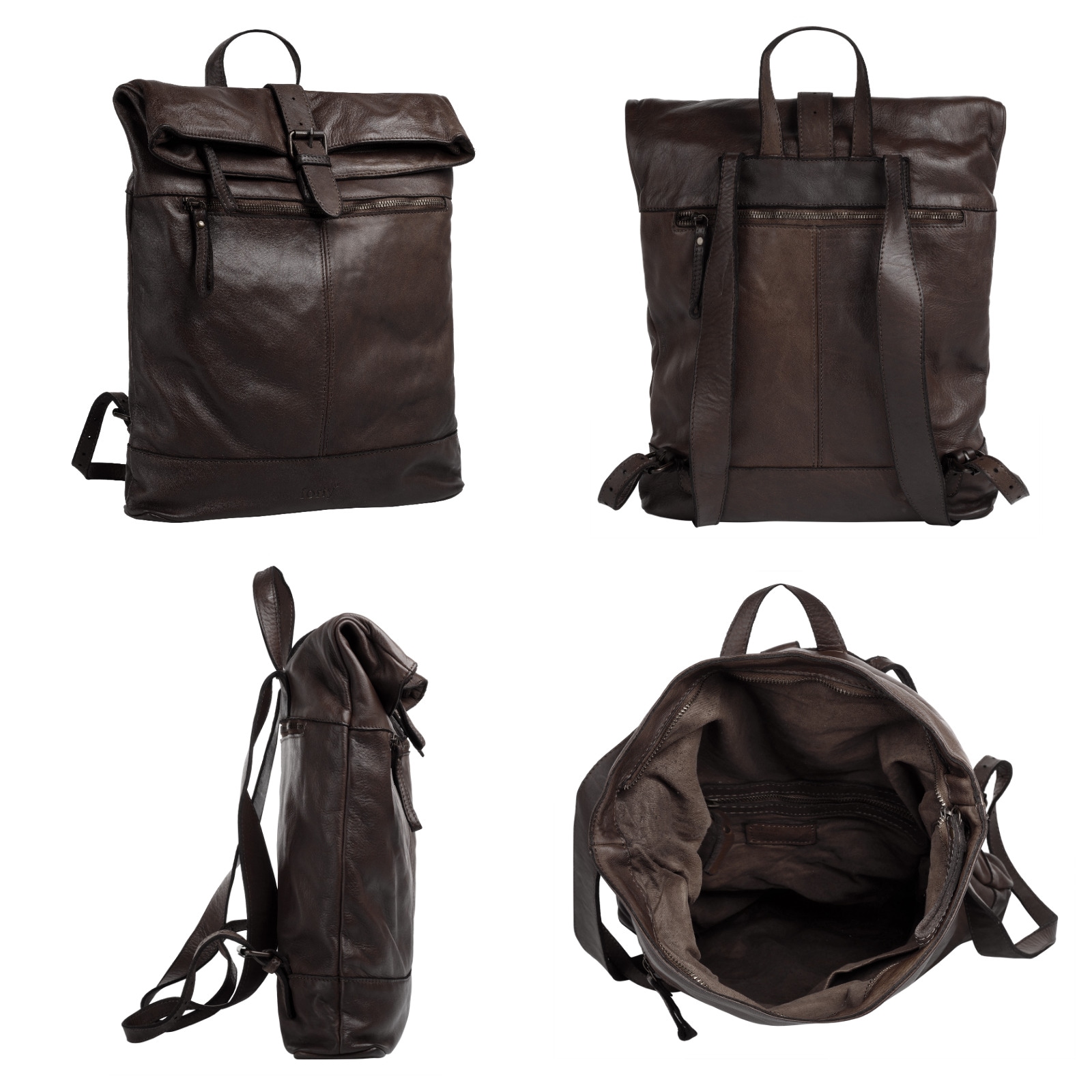 forty° Tagesrucksack, echt Leder, Made in Italy