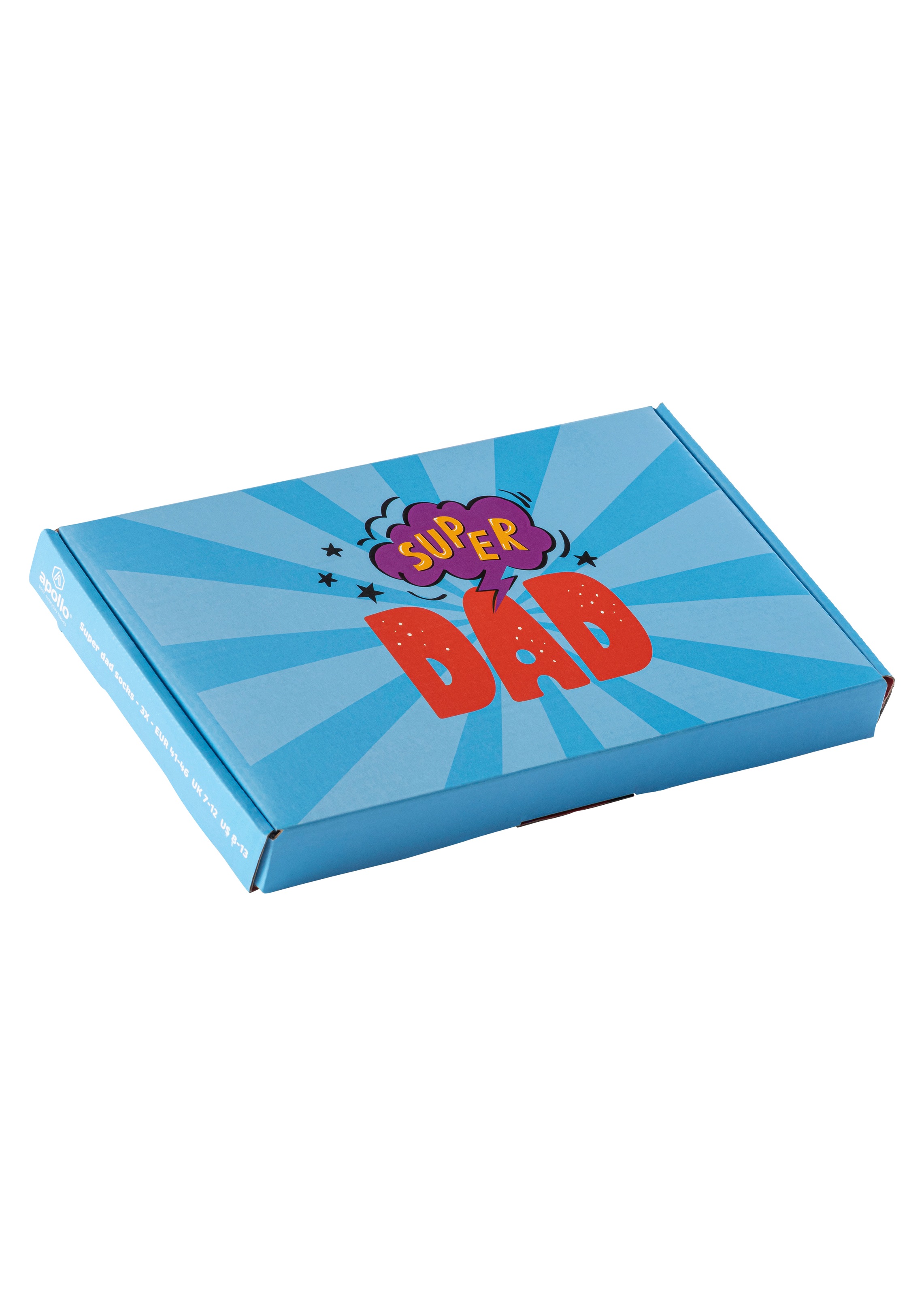 Apollo Socken »Geschenkbox Super-Dad oder Best Dad«, (3er Pack), verschiedenfarbige Designs, perfekt zum Vatertag oder Geburtstag
