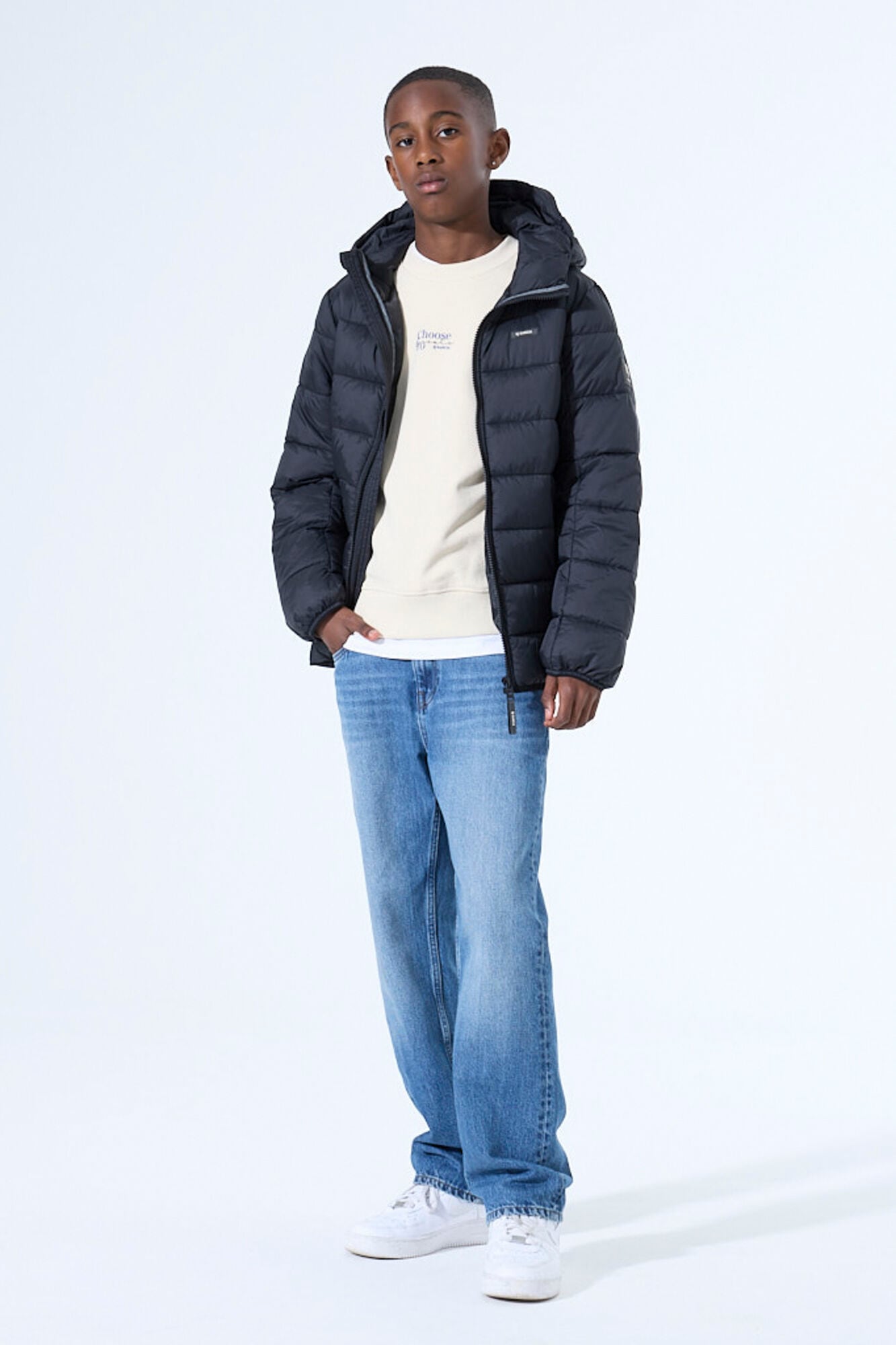Garcia Steppjacke, mit Kapuze, mit Logo Stickerei for BOYS