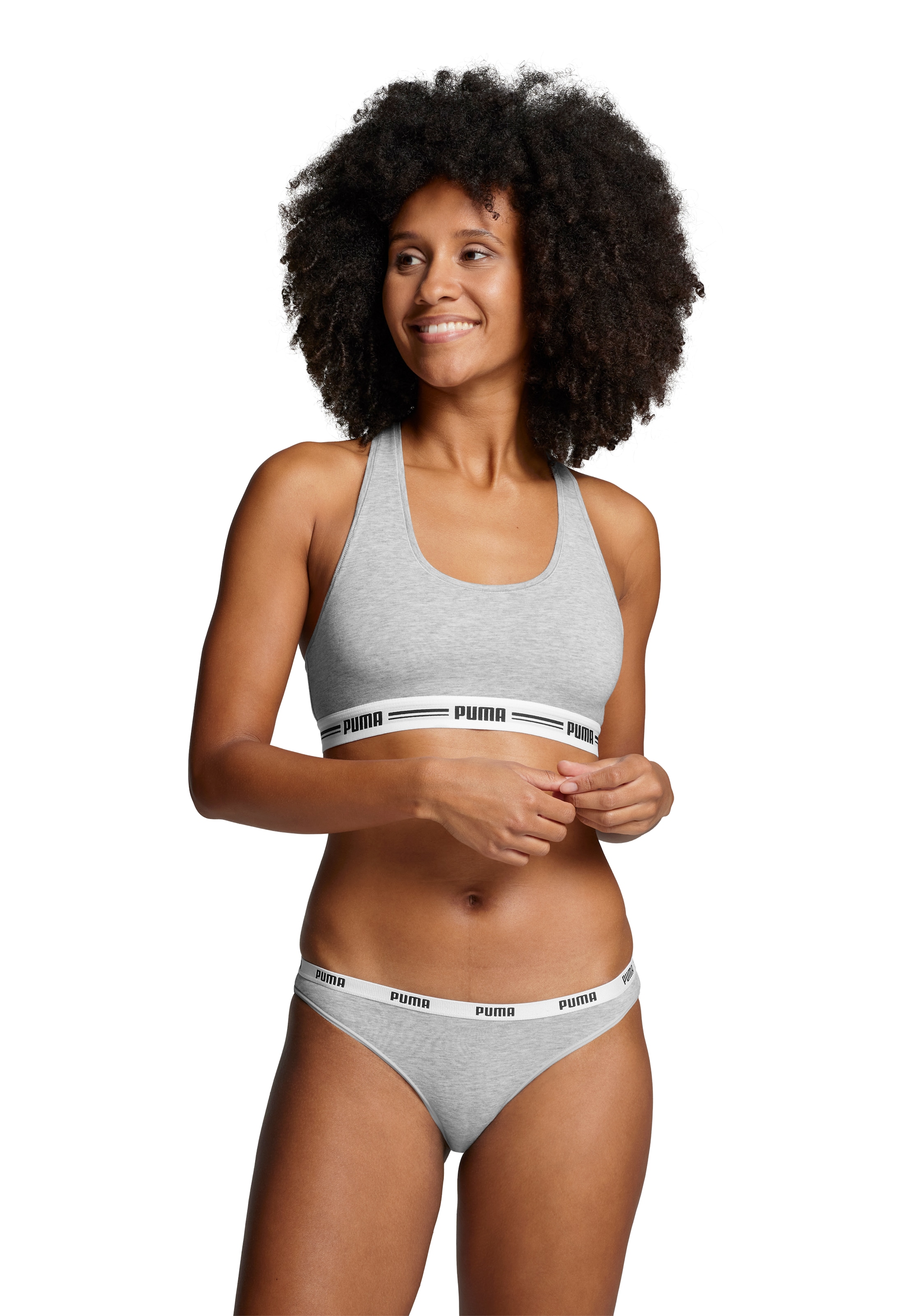 PUMA Sport-Bustier »PUMA WOMEN RACER BACK TOP 1P HANG« Racerback-Rücken, Logo-Unterbrustband, ohne Bügel, elastisch