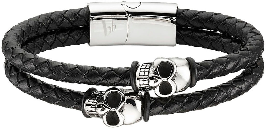 Bruno Banani Lederarmband »Schmuck Geschenk Armband Totenkopf, B4089B/20/00/21,5«