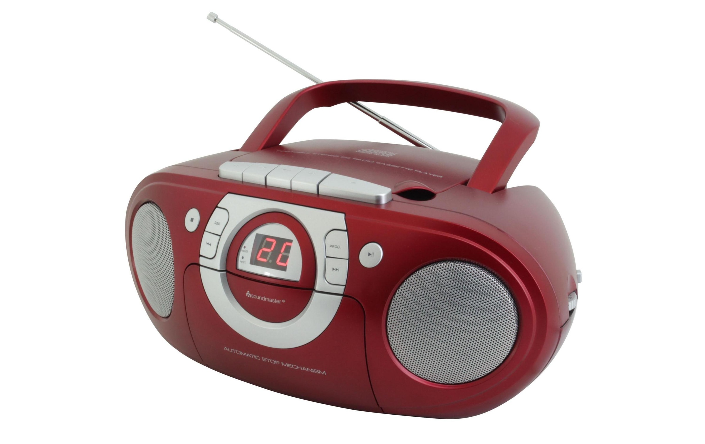 Soundmaster CD-Radiorecorder »SCD5100RO Rot«, (FM-Tuner)