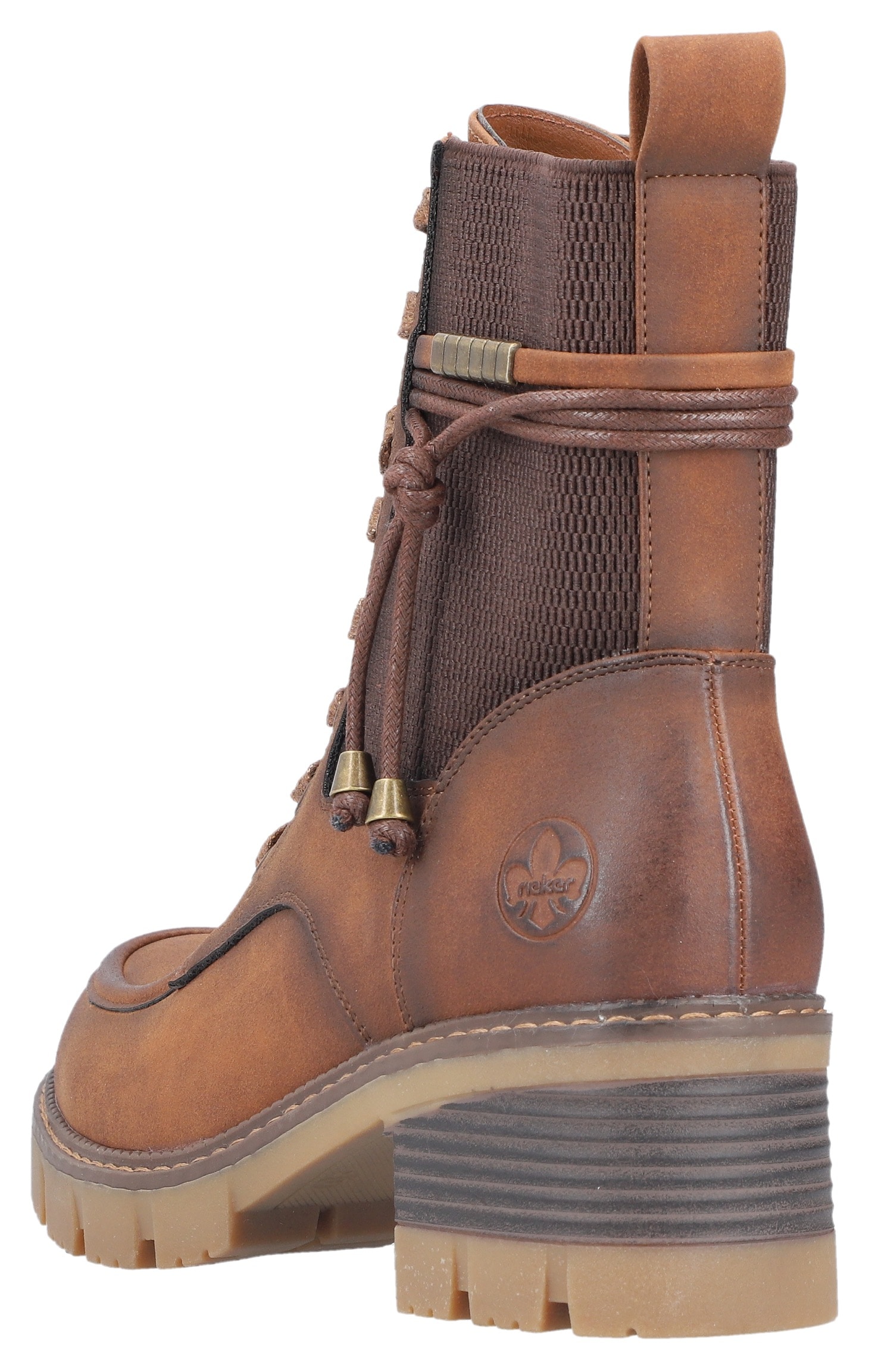 Rieker Winterstiefelette, Schnürboots, Stiefelette, Blockabsatz, mit Reissverschluss