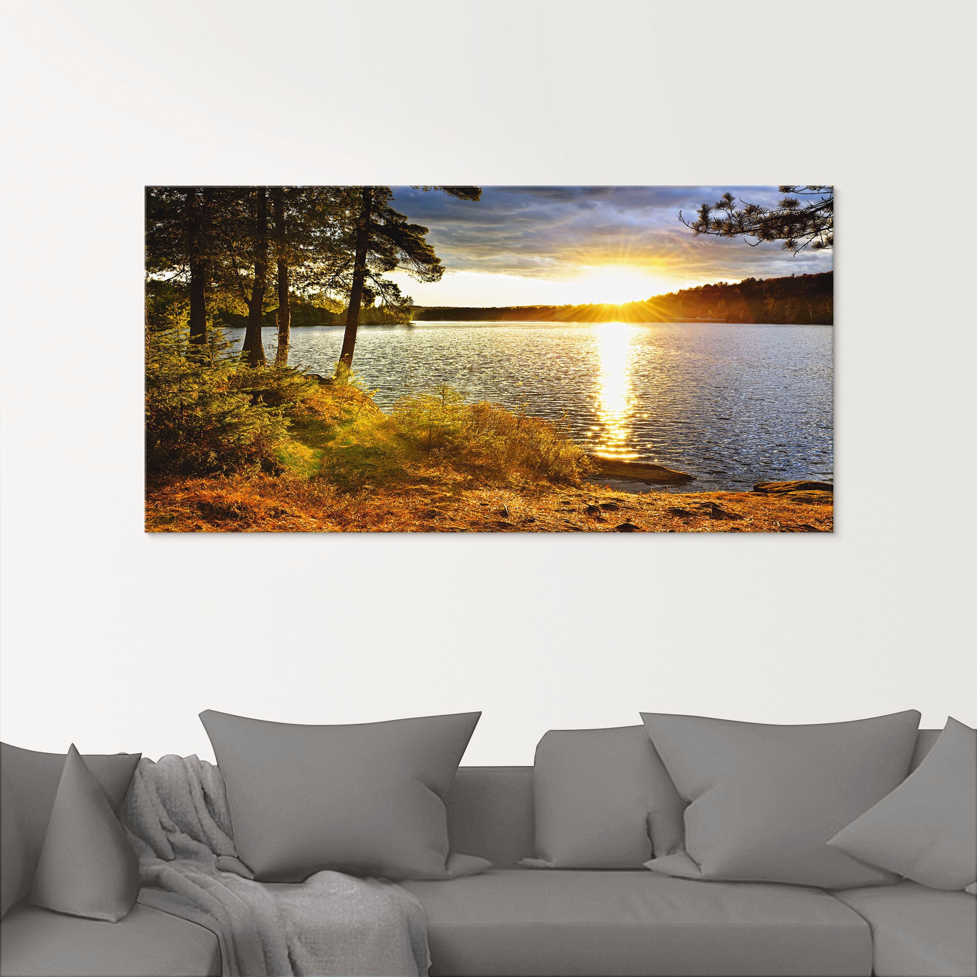 Artland Glasbild »Sonnenuntergang über See Algonquin Park«, Sonnenaufgang & -untergang, (1 St.), in verschiedenen Grössen