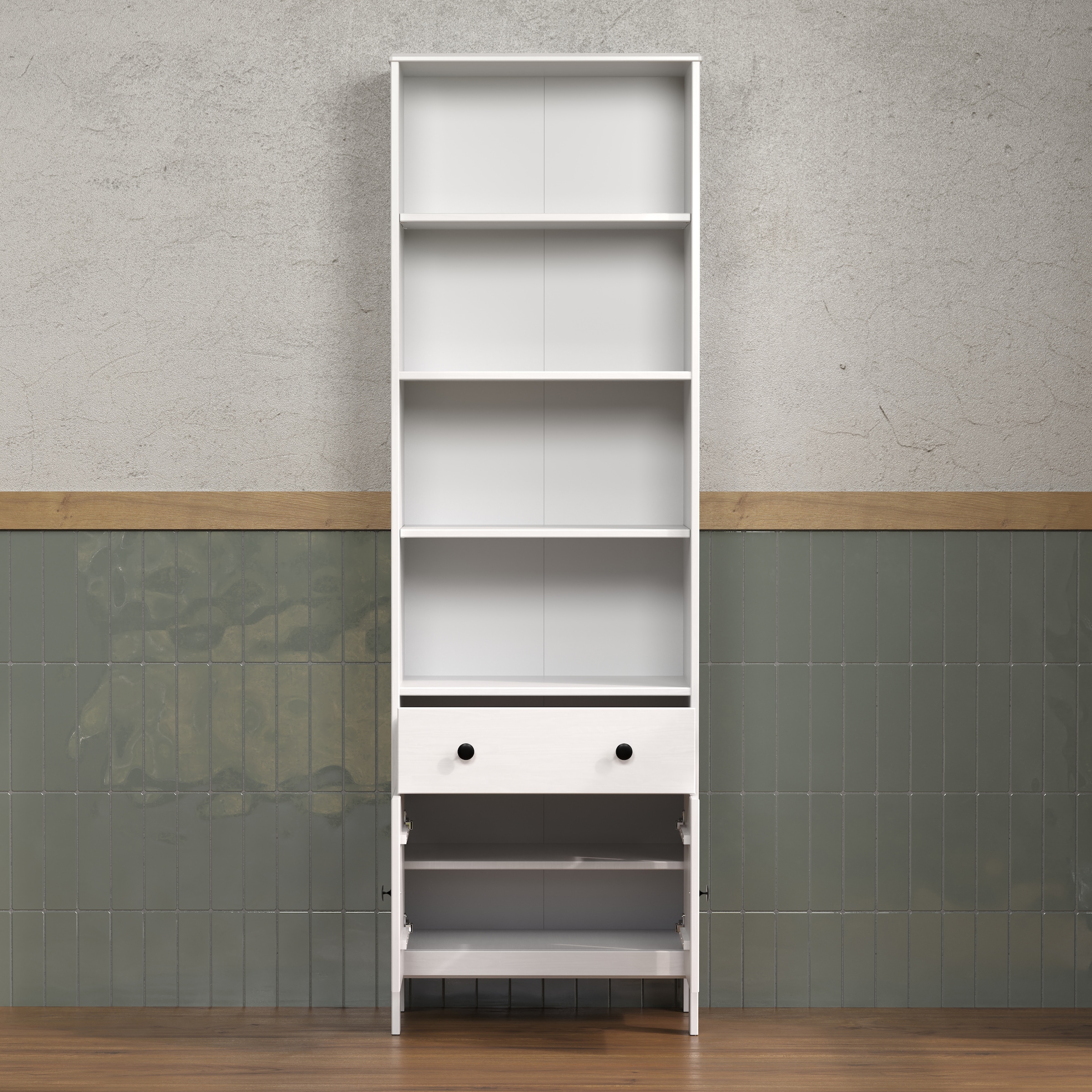 welltime Hochschrank »Kall«, (1 St.), Badezimmerschrank aus Kiefer-Massivholz - Masse (B/T/H) 60/33/188 cm