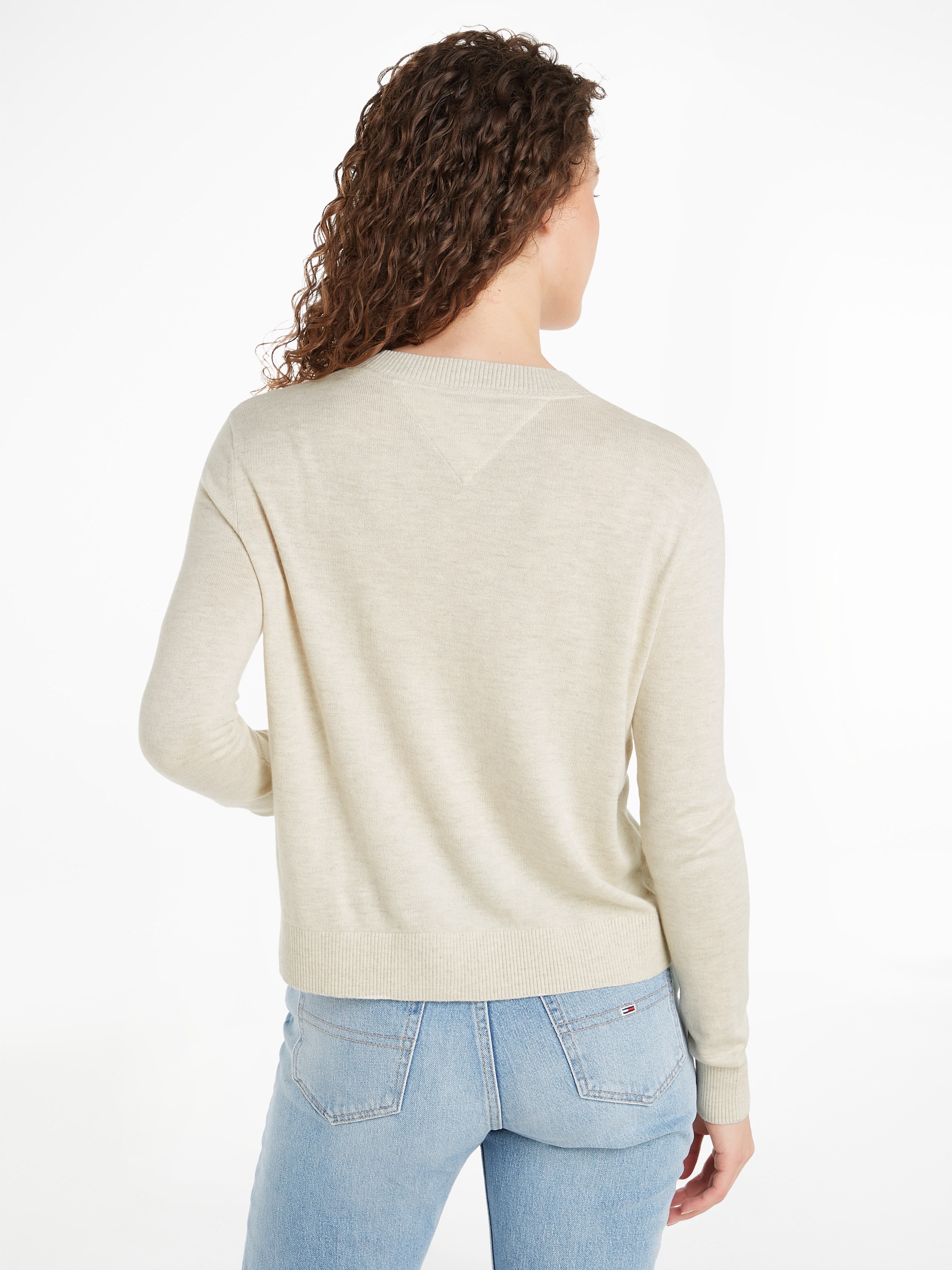 Tommy Jeans Strickpullover »TJW ESSENTIAL CREW NECK SWEATER«, mit Logostickerei