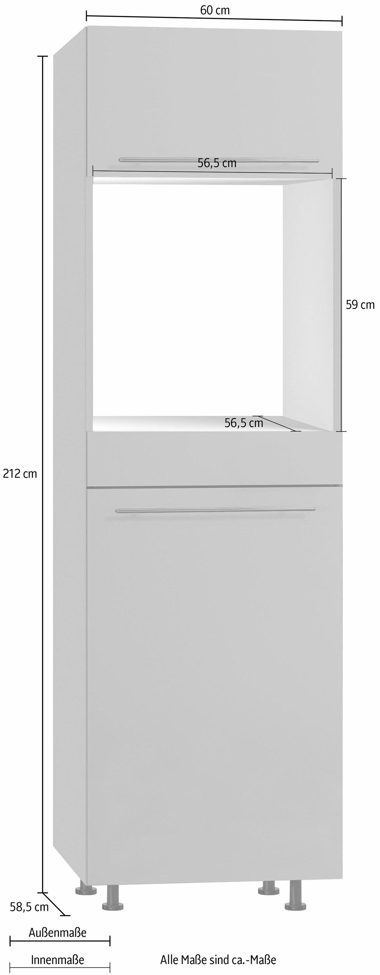 OPTIFIT Backofen/Kühlumbauschrank »Bern«, 60 cm breit, 212 cm hoch, mit höhenverstellbaren Stellfüssen