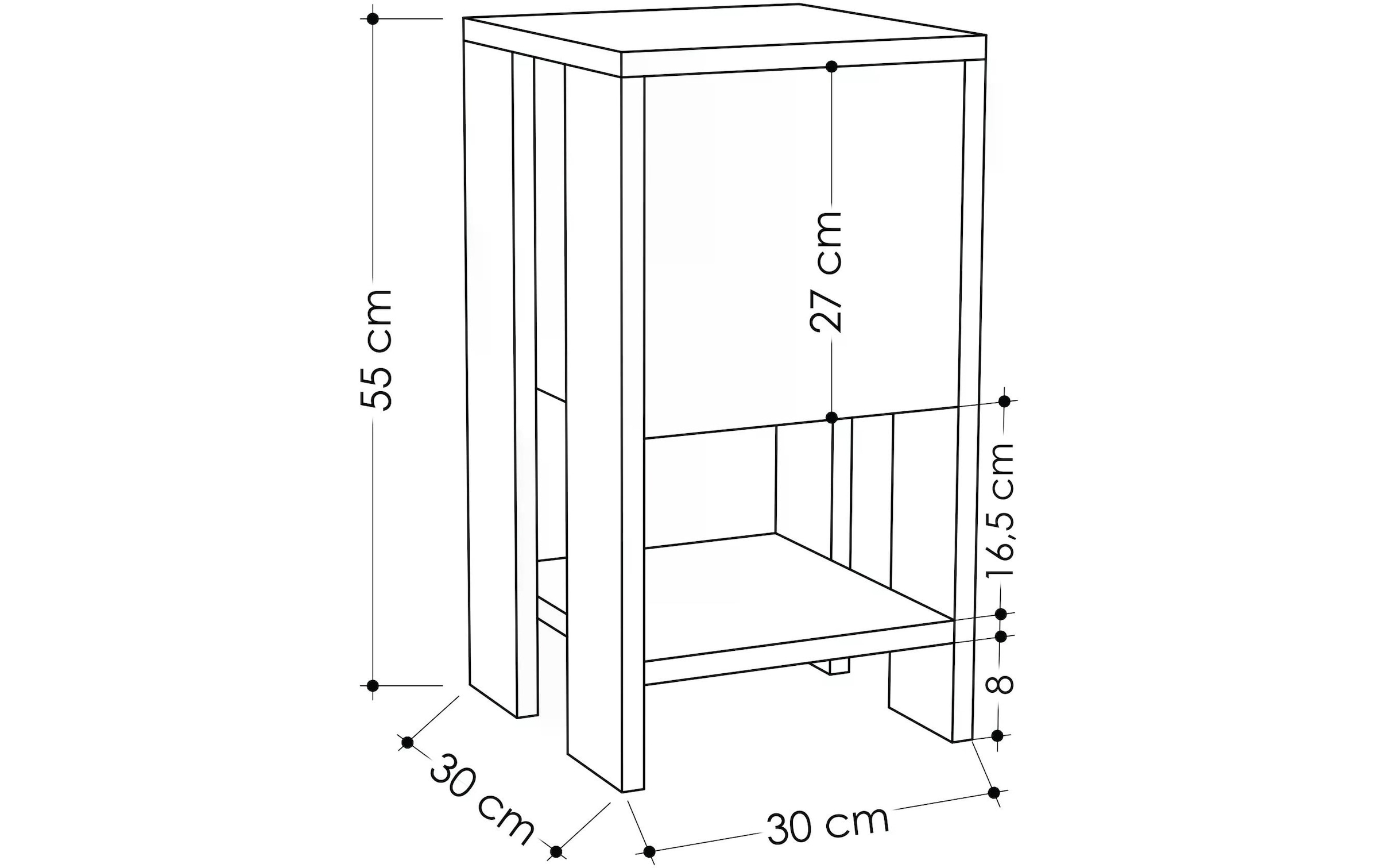 Nachttisch »Woody Fashion Ema 30 x 55 x 30 cm, Anthrazit/Nature«