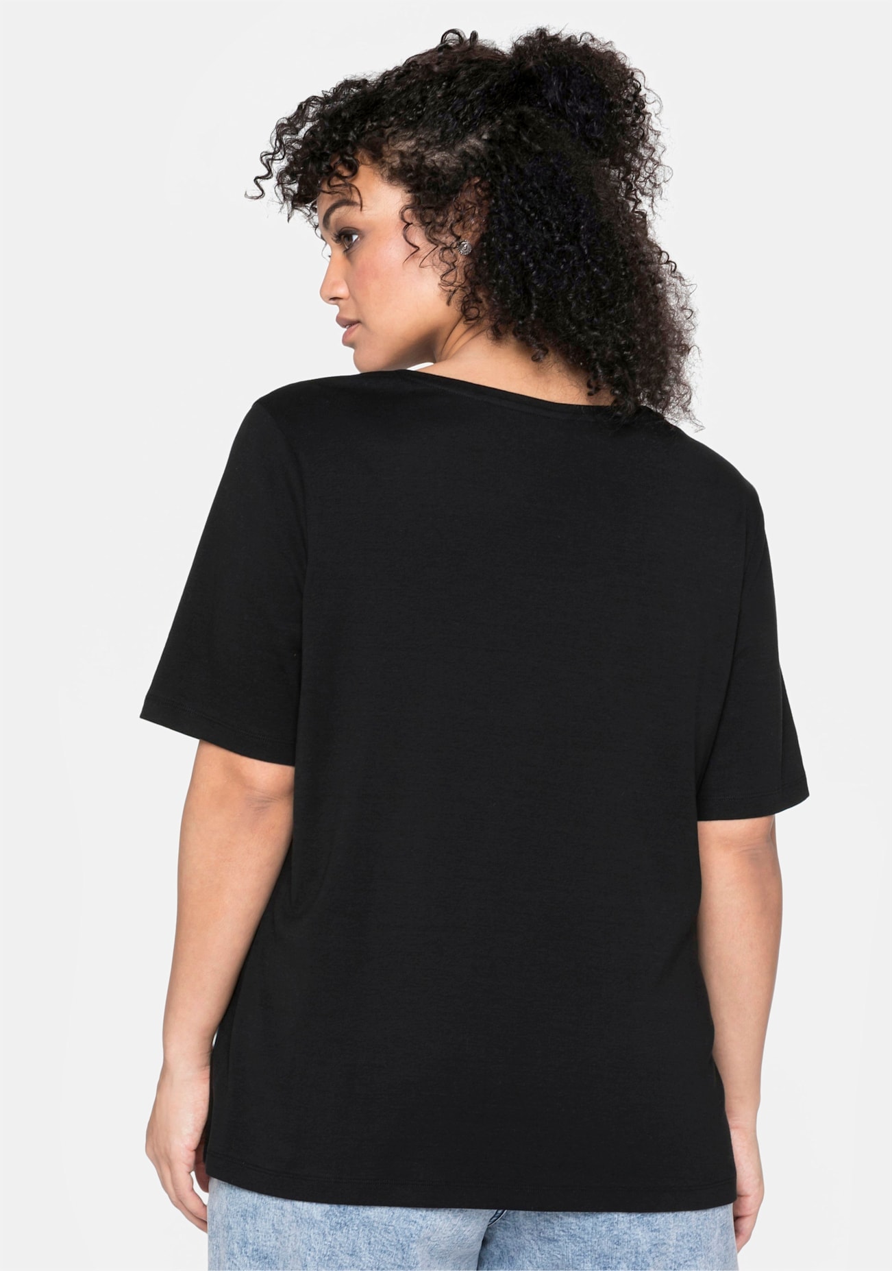 Sheego Kurzarmshirt »T-Shirt«, (1 tlg.)