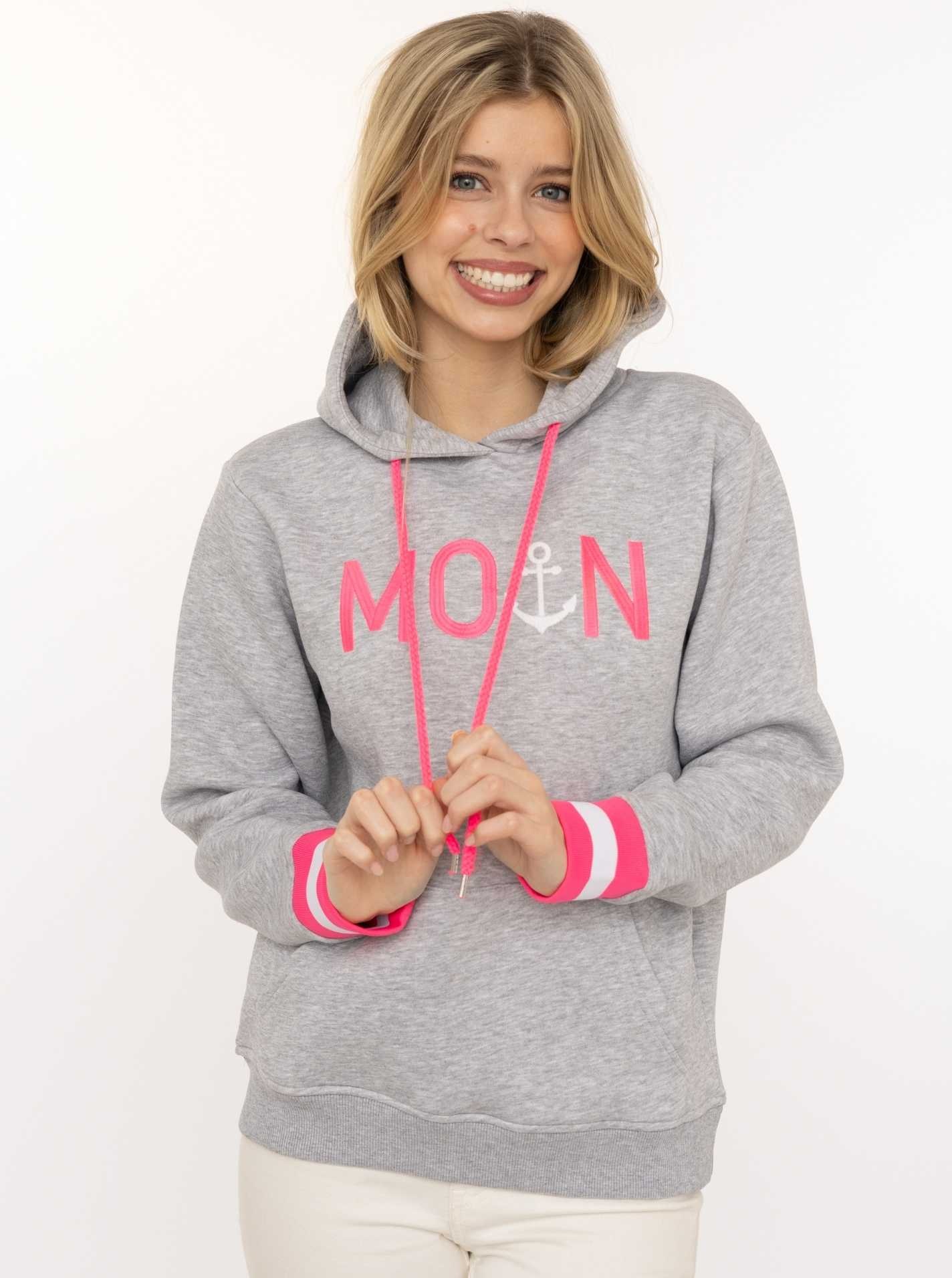 Zwillingsherz Hoodie »"Rahel"«, Kontrastbündchen, Kängurutasche, Langarm, Kapuze, Kordelzug