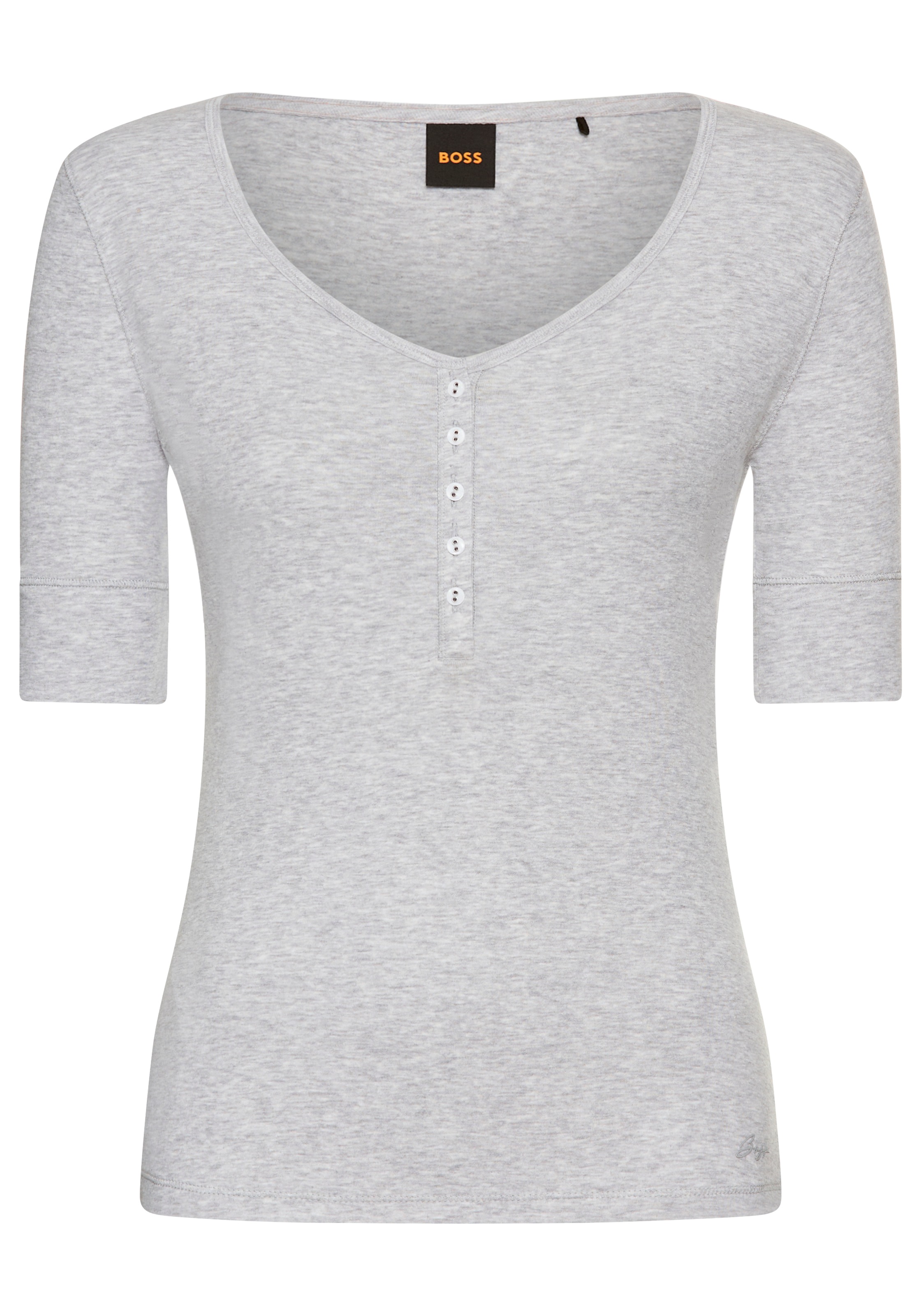 BOSS ORANGE Henleyshirt »Espen Premium Damenmode« mit Knopfleiste am V-Ausschnitt