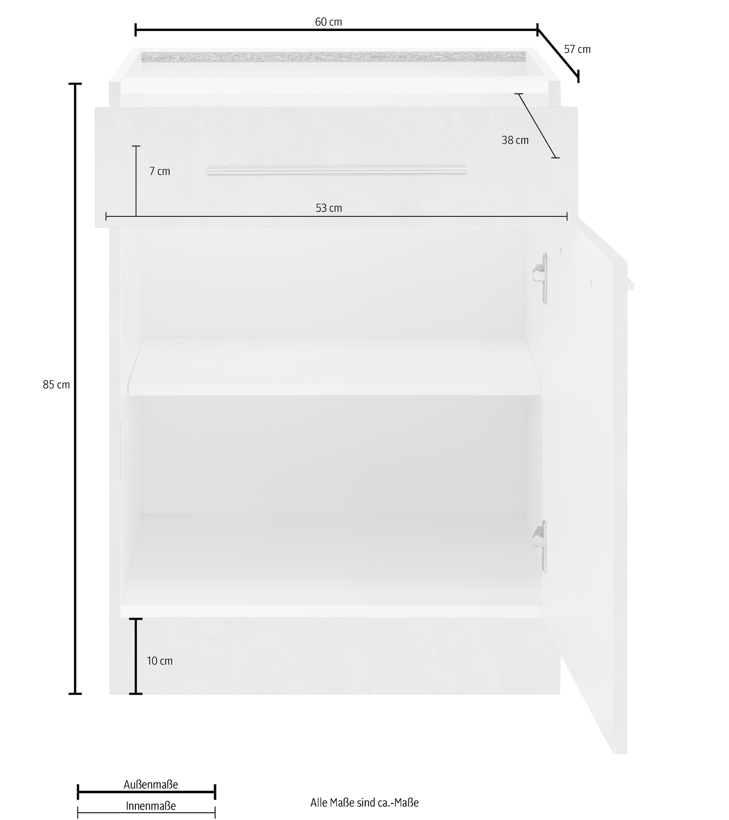 wiho Küchen Unterschrank »Flexi2«, Jelmoli-Versand 60 cm | online Breite kaufen