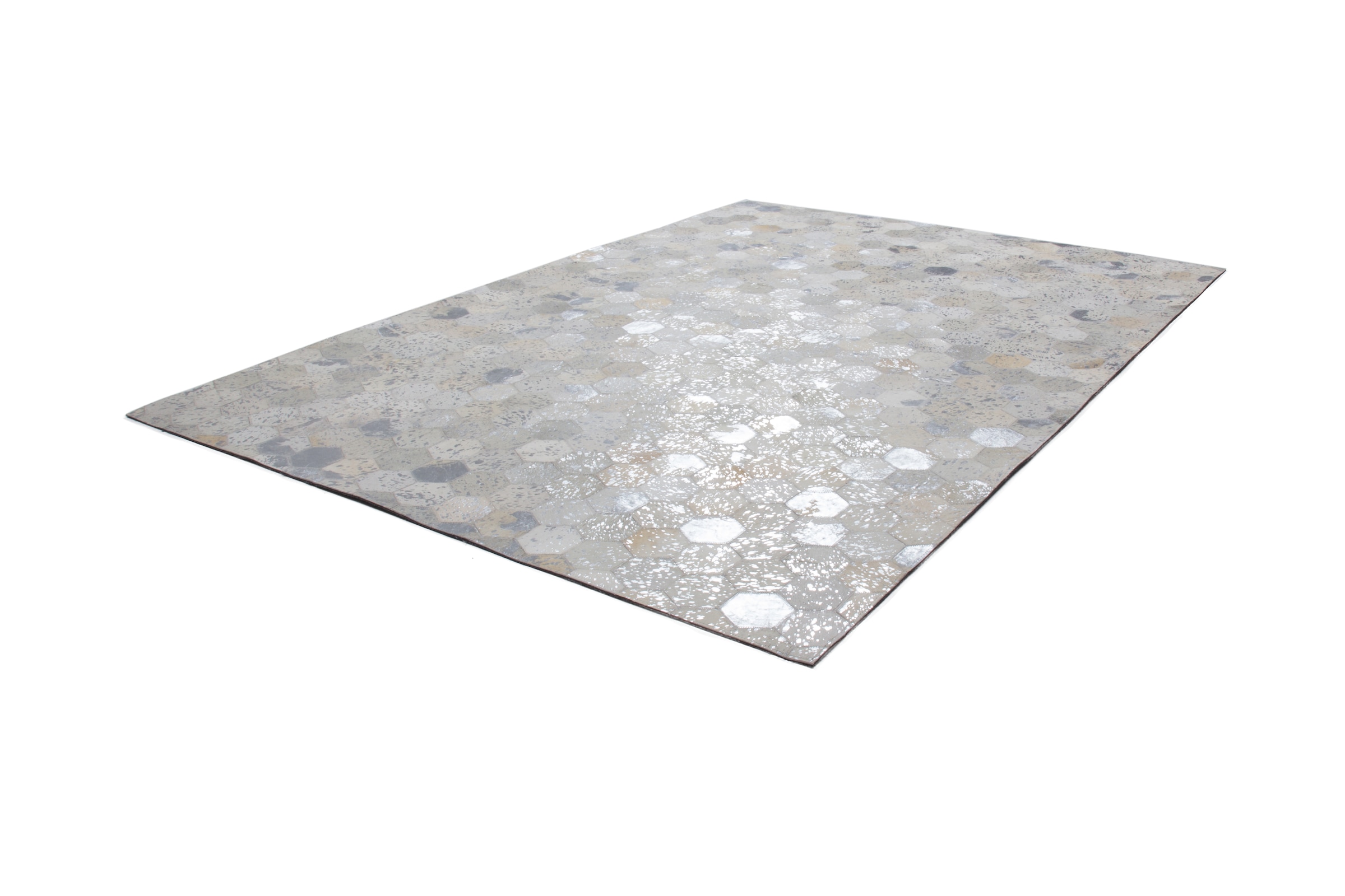 Kayoom Teppich »Spark 210«, rechteckig, 8 mm Höhe, 100% Leder, Unikat, fusselarm, Allergiker & Fussbodenheizung geeignet