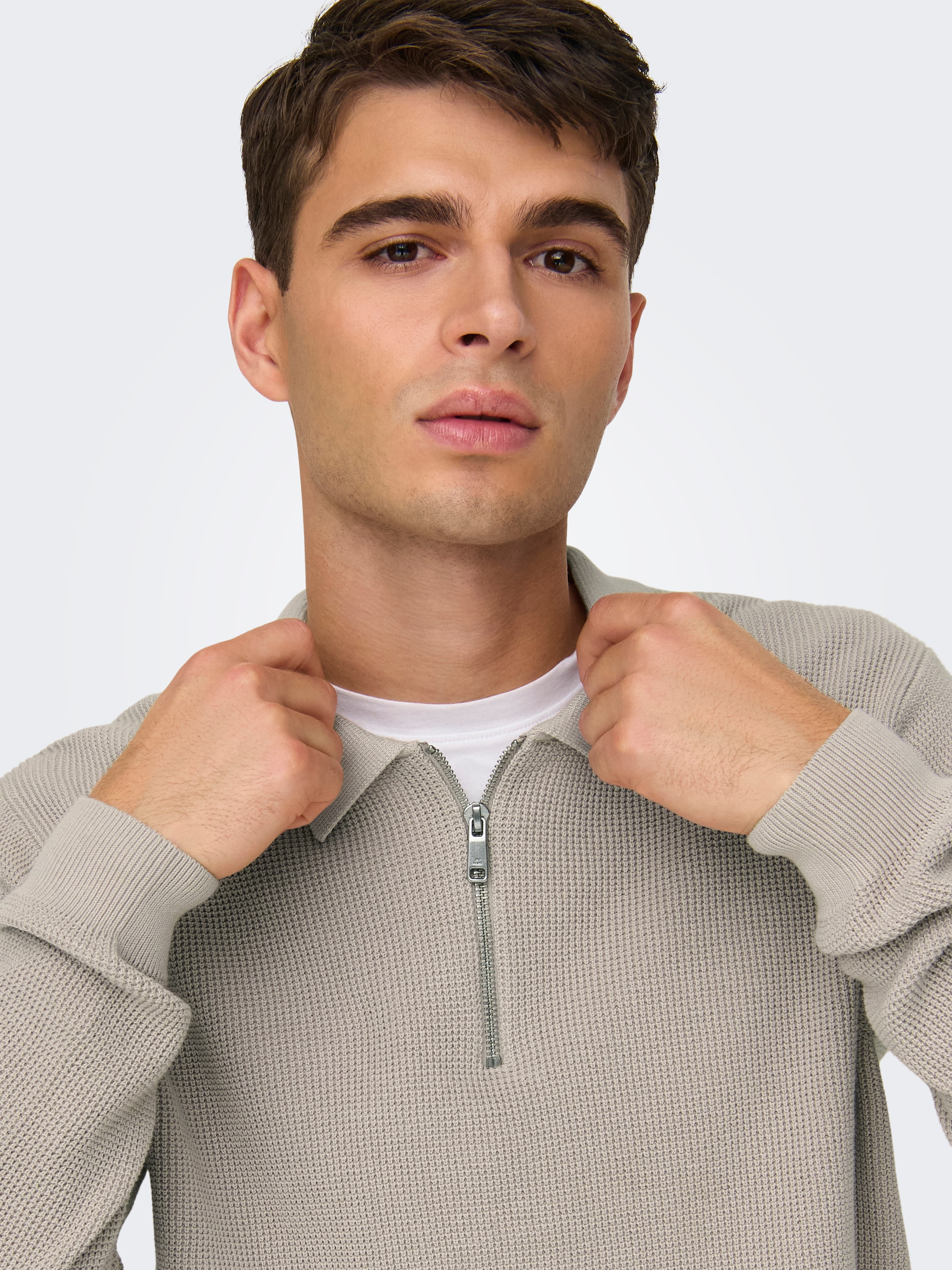 ONLY & SONS Polokragenpullover »ONSMATTEO LS ZIP POLO«