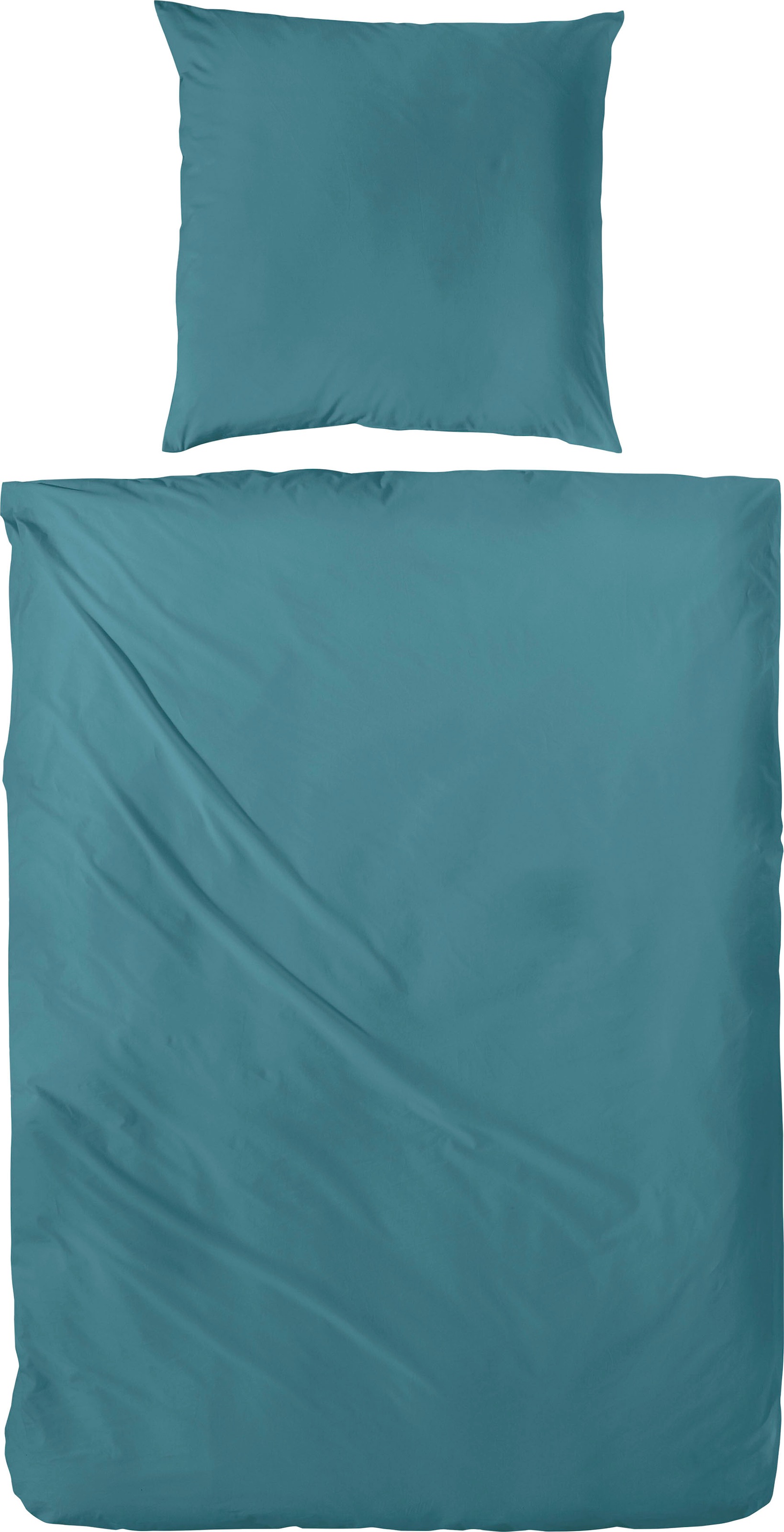 Primera Bettwäsche "Uni Luxus-Satin in Gr. 135x200, 155x220 oder 200x200 cm" 2 Stk. Bettwäsche aus Baumwolle, unifarbene Bettwäsche mit Reißverschluss
