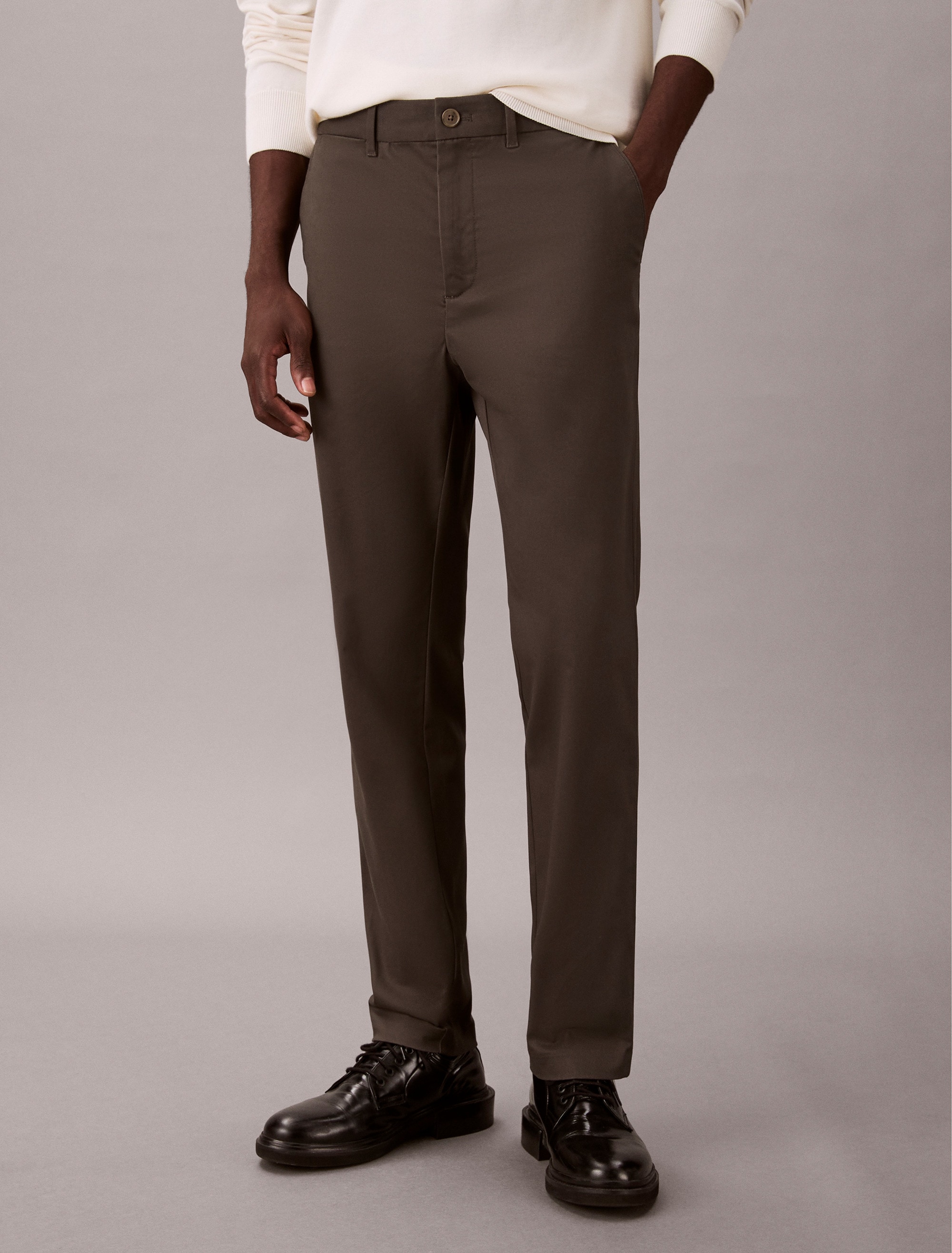 Calvin Klein Stoffhose "SLIM TAPERED SATEEN CHINO TROUSE" slim fit