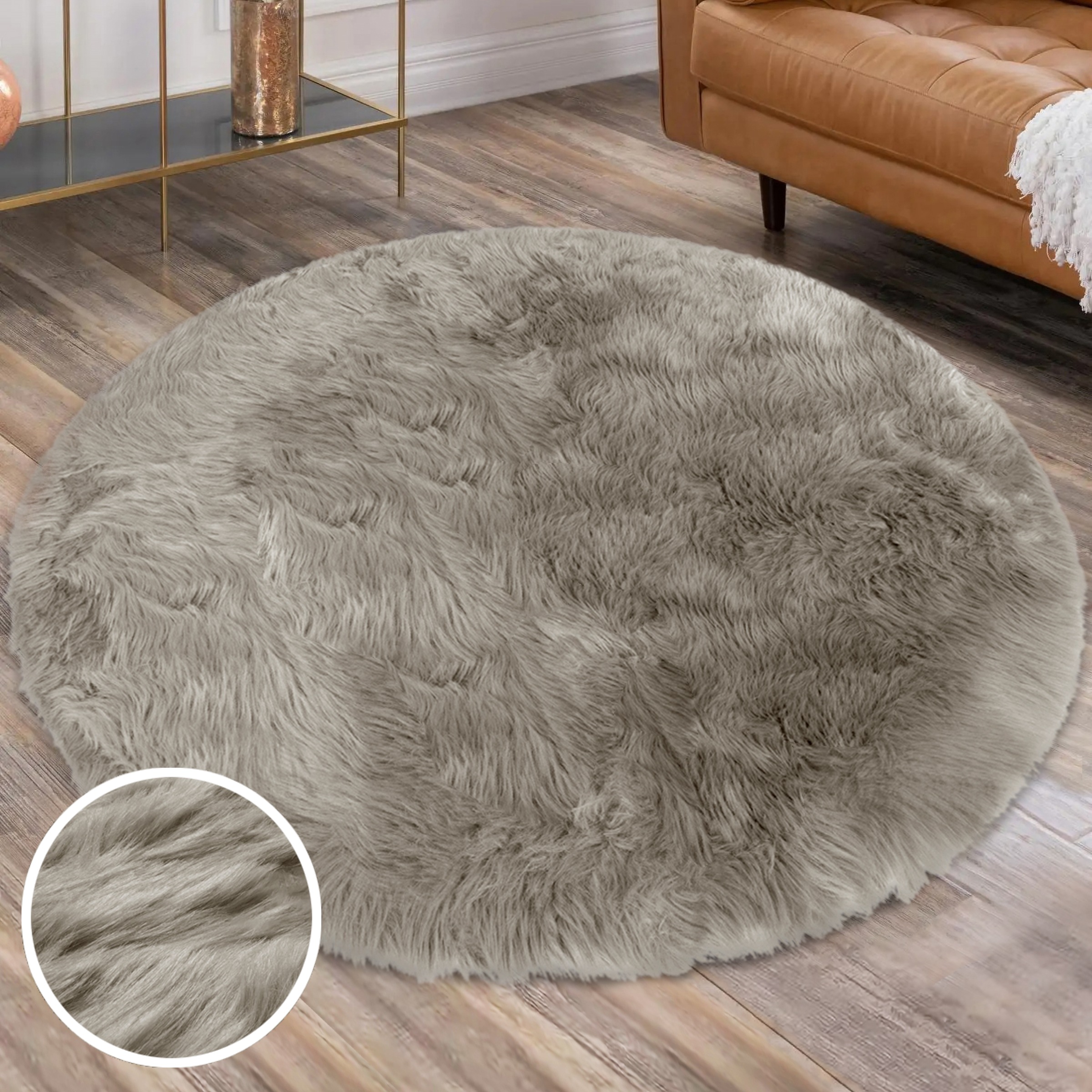 Home affaire Fellteppich »Valeria«, rund, 60 mm Höhe, Kunstfell Teppich, besonders weich und flauschig, fussbodenheizungsgeeignet, pflegeleicht, ideale Teppiche für Wohnzimmer, Schlafzimmer und Esszimmer