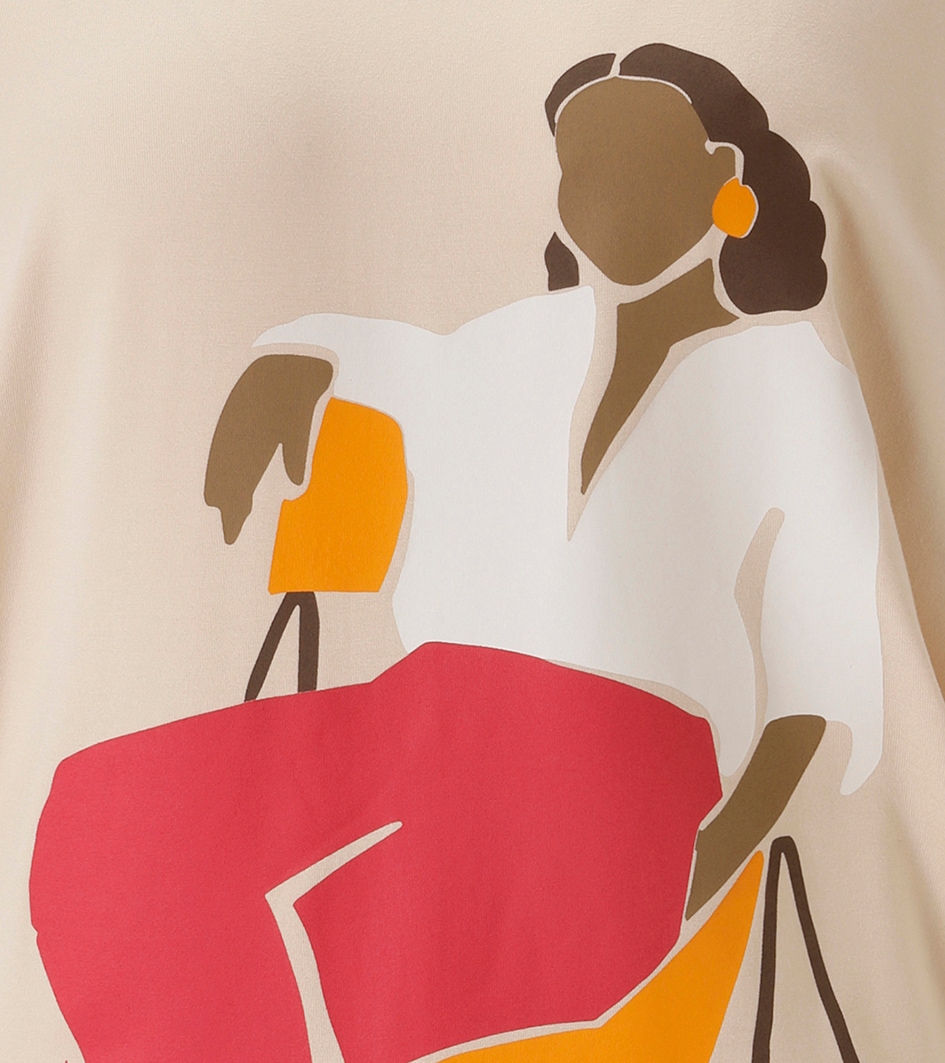 Aniston SELECTED Fledermausshirt, vorne mit grossflächigem, femininem Frontdruck - NEUE KOLLEKTION
