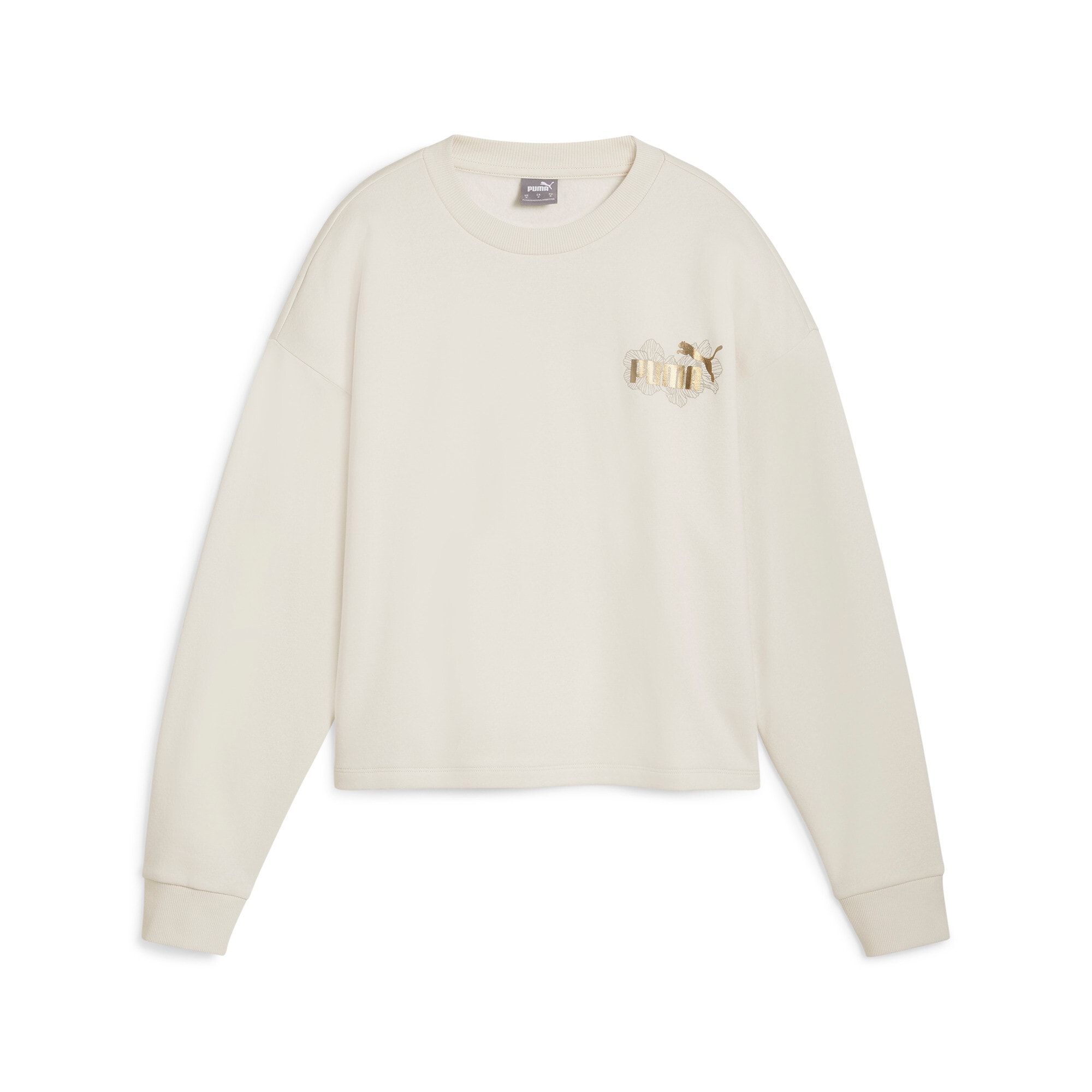 PUMA Langarmshirt »ESS+ CLASS ACT CREW FL« sportlicher Relaxed Fit, Rundhalsausschnitt, aus Baumwollmischung