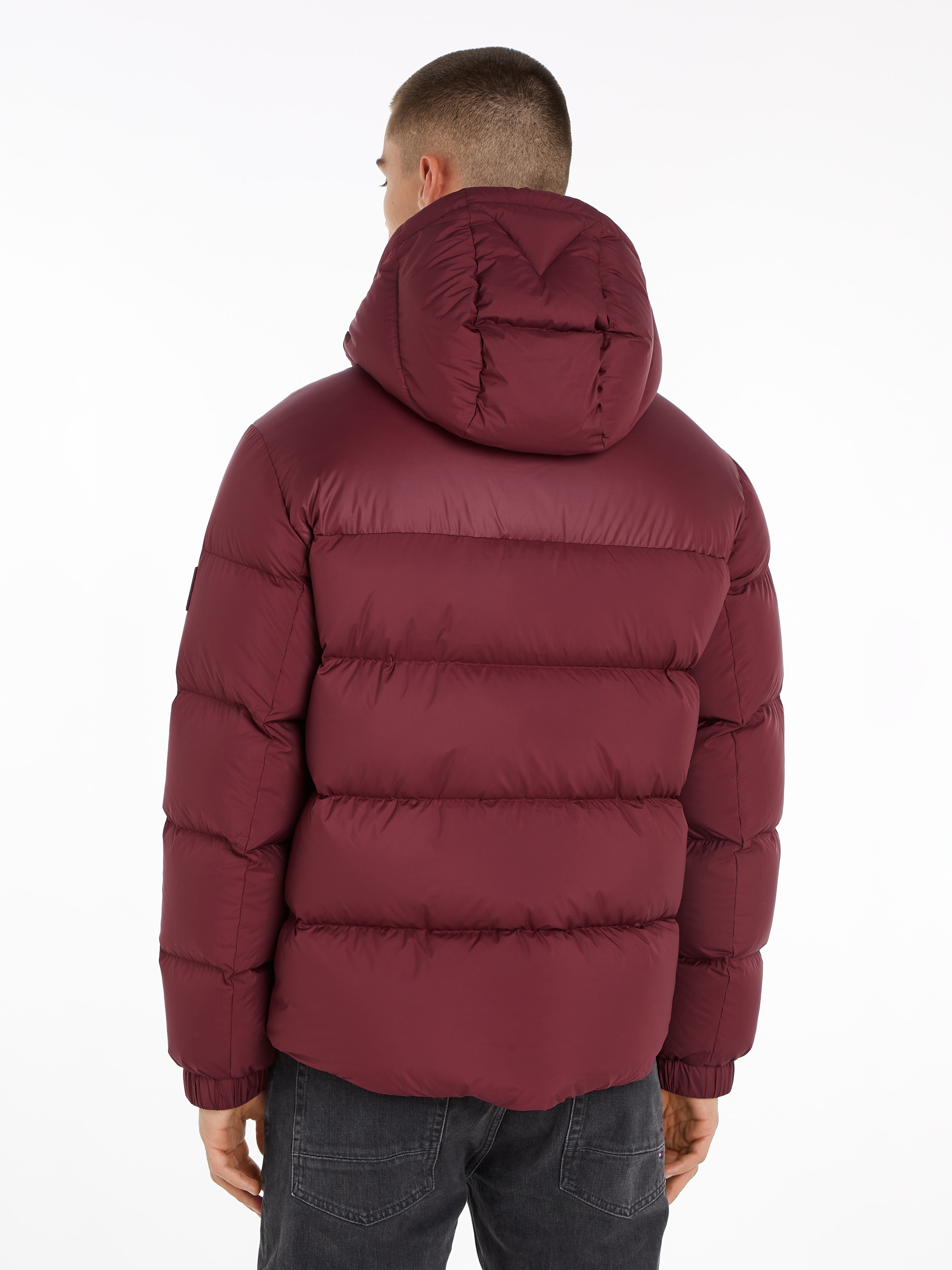 Tommy Hilfiger Steppjacke »MIX DOWN HOODED PUFFER JACKET«, mit Kapuze, mit abnehmbarer Kapuze