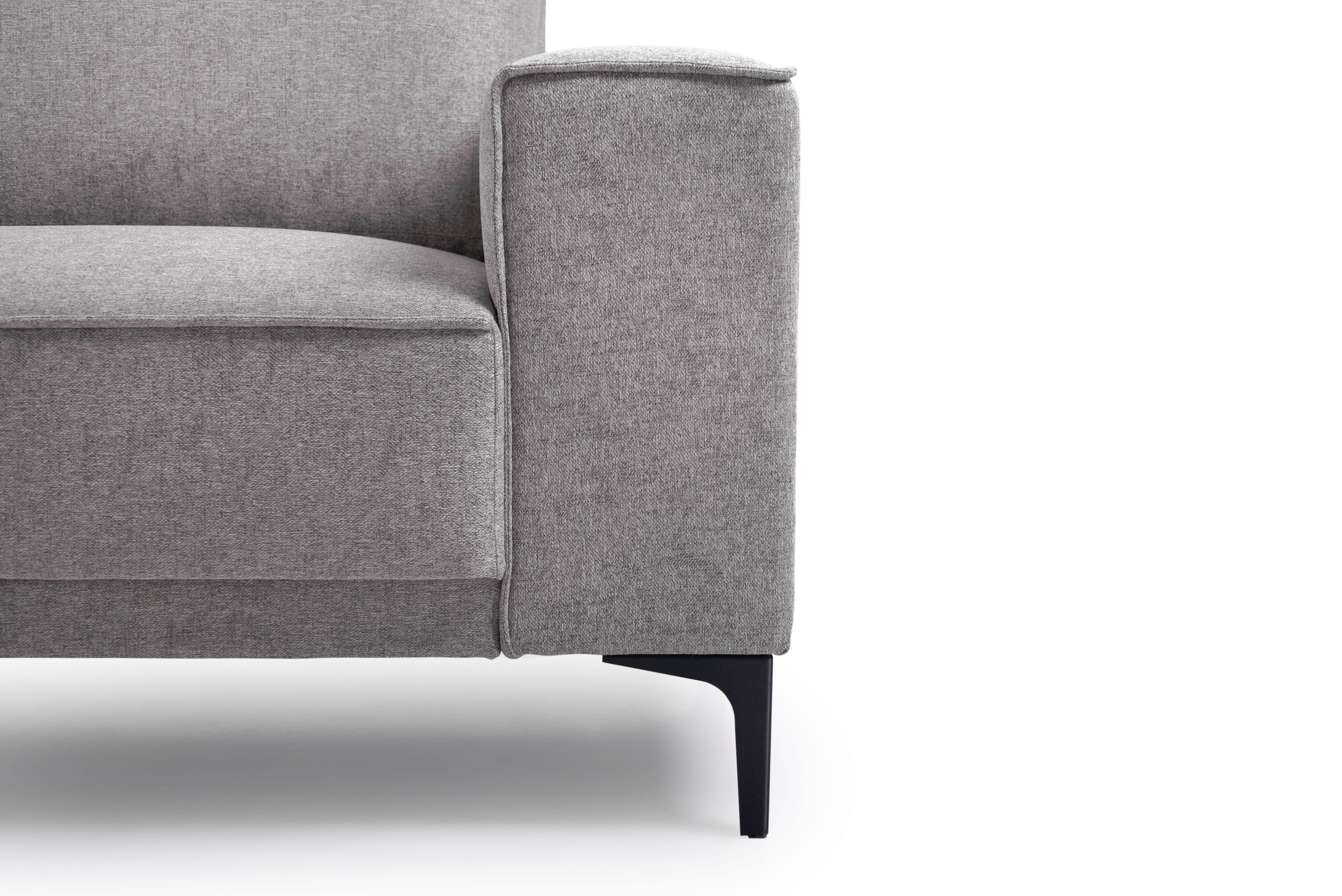 Places of Style 3-Sitzer »3er Sofa Oland, Struktur, Flachgewebe, Luxus-Microfaser, Boucle«, 224 cm, Wellenunterfederung, Skandi-Design, Metallfüsse