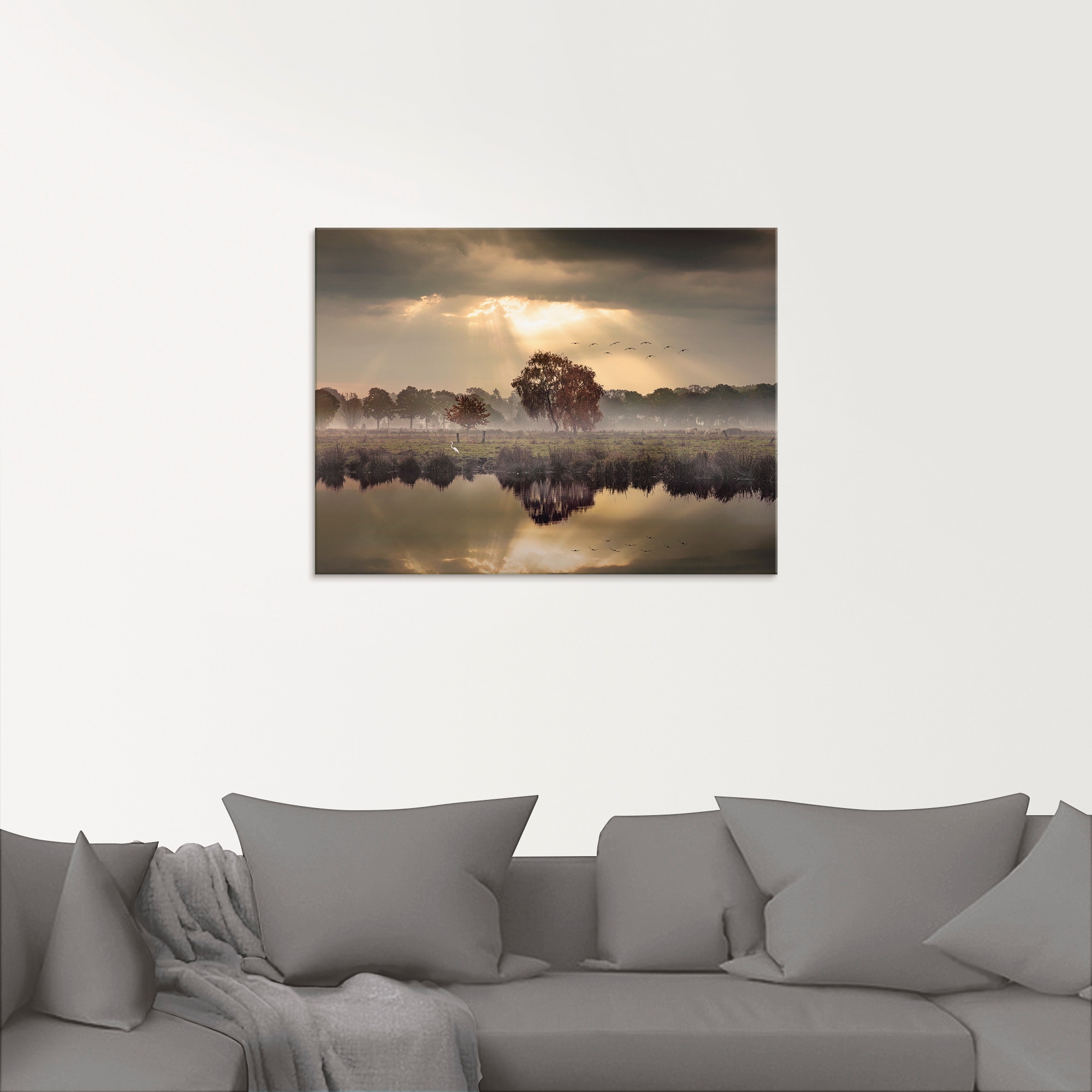 Artland Glasbild »Der Herbst in seiner stillen Einsamkeit«, Gewässer, (1 St.), in verschiedenen Grössen