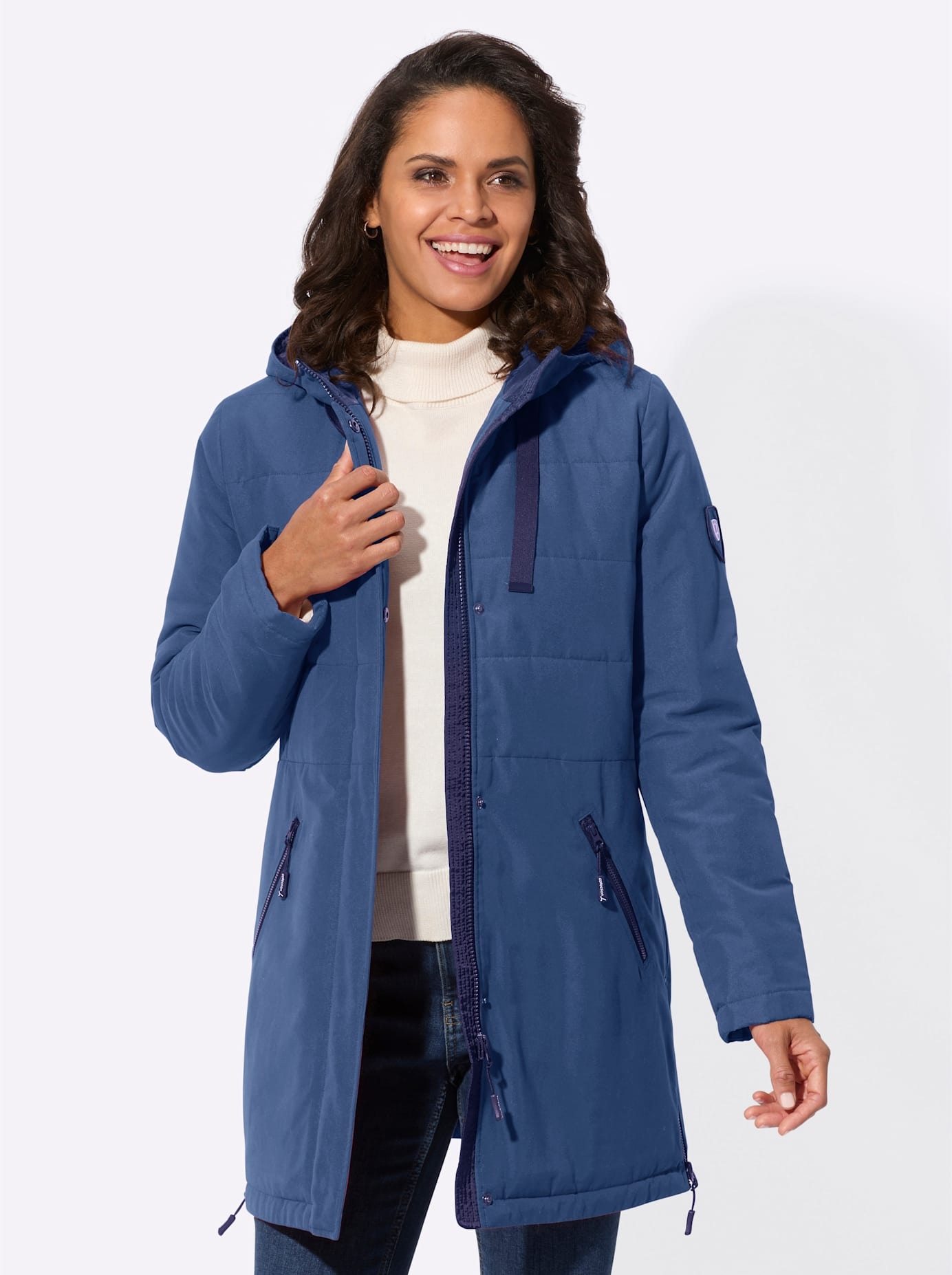 Casual Looks Langjacke mitKapuze