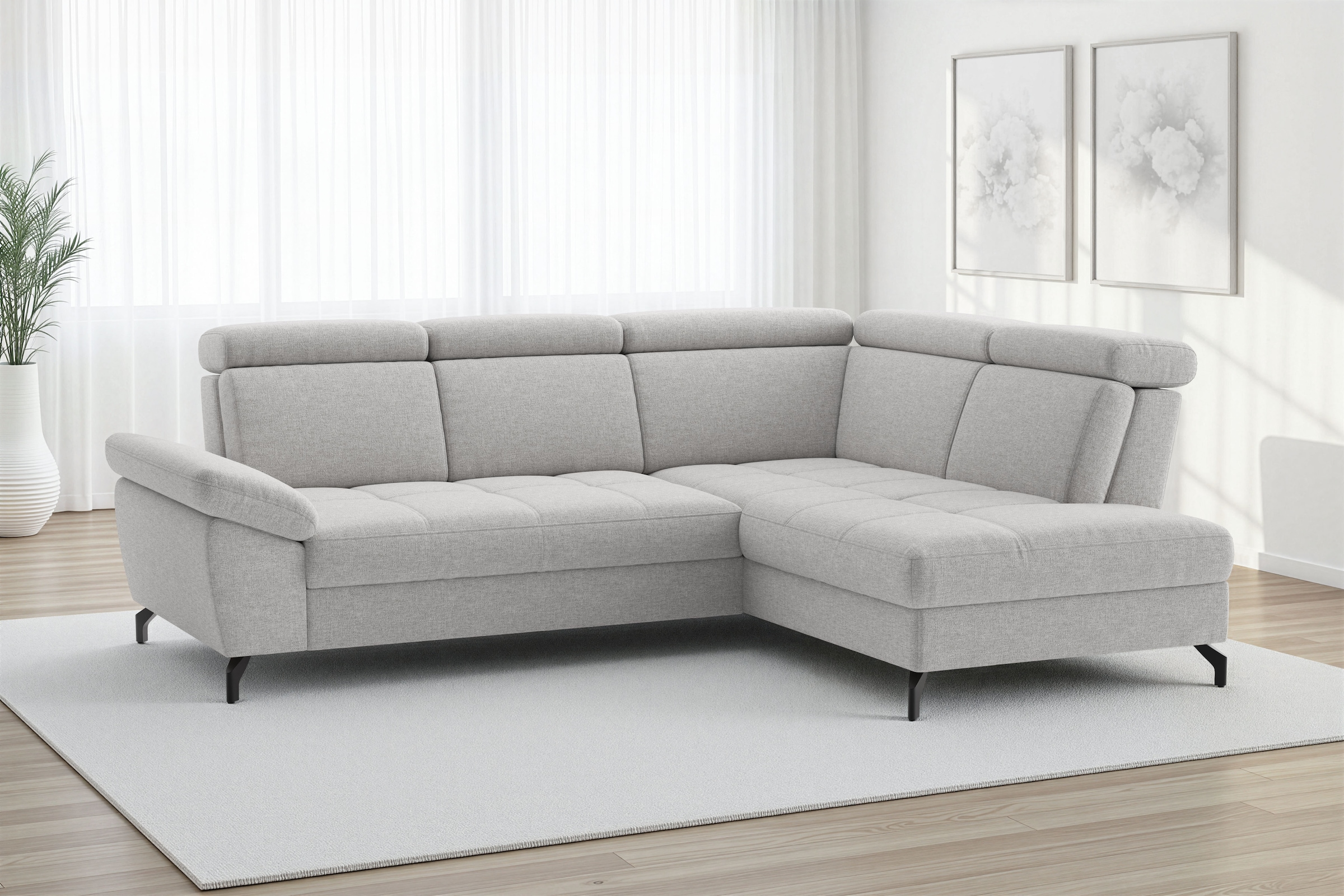sit&more Ecksofa "Vanity L-Form, B: 254 cm, mit Sitz-, Kopf- und Armteilverstellung" Couch optional mit Schlaffunktion & Bettkasten