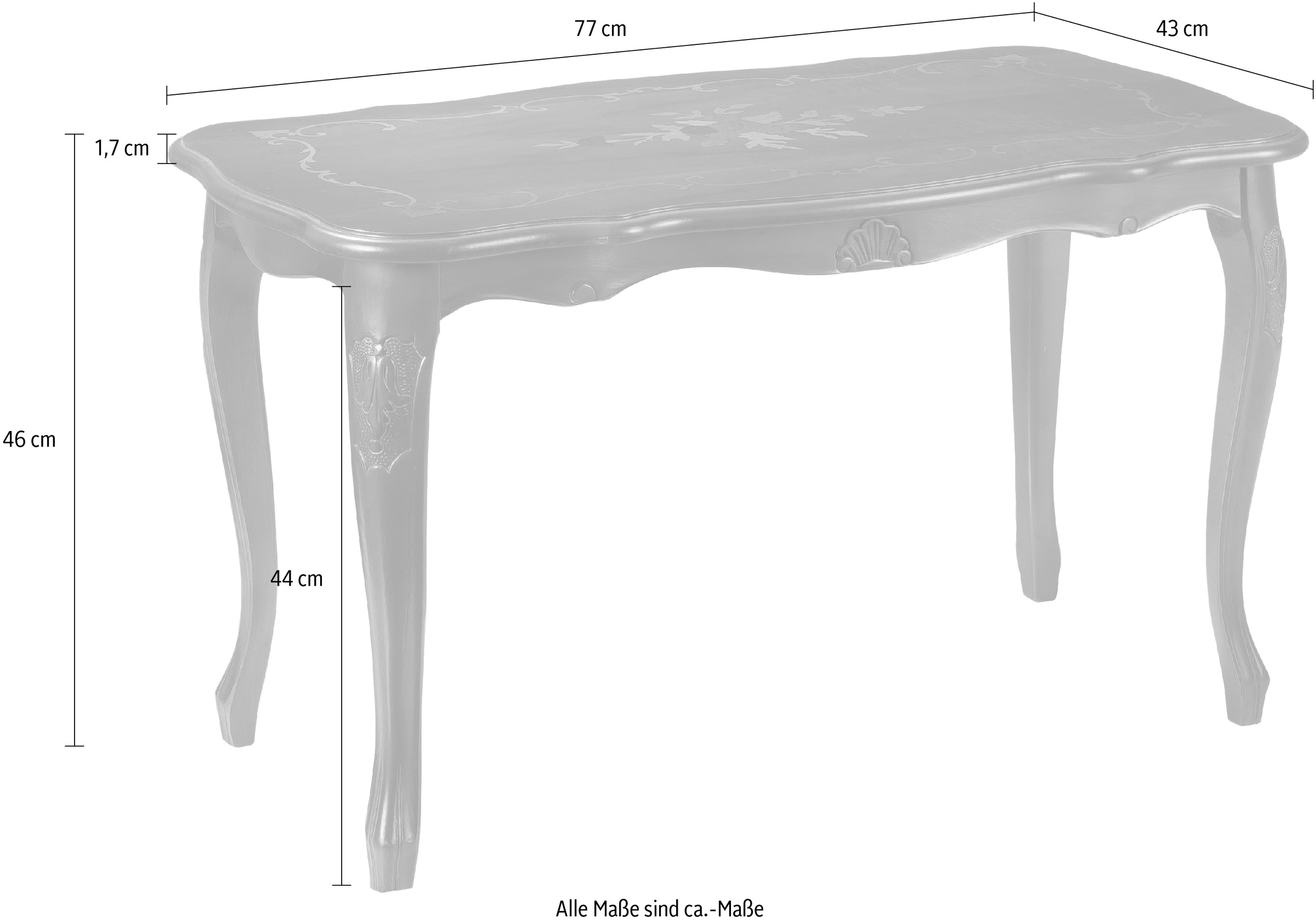 Home affaire Beistelltisch »Alina«, Breite 77 cm