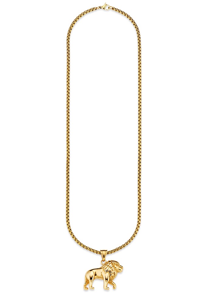 Bruno Banani Kette mit Anhänger "Schmuck Geschenk Halskette Löwe Venezianerkette"