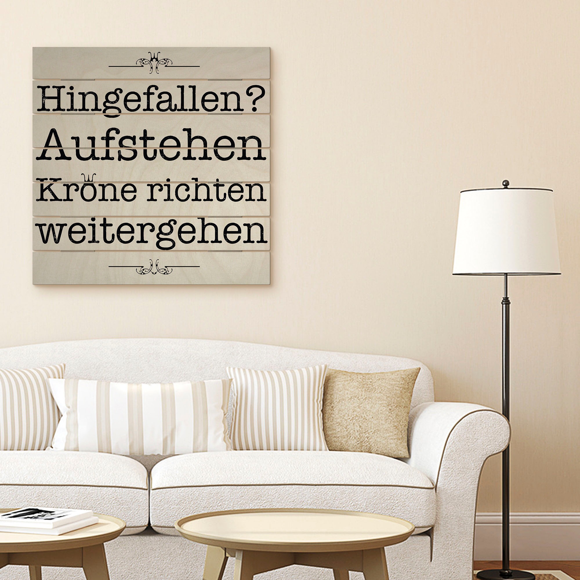Artland Holzbild »Hinfallen & Aufstehen«, Sprüche & Texte, (1 St.)