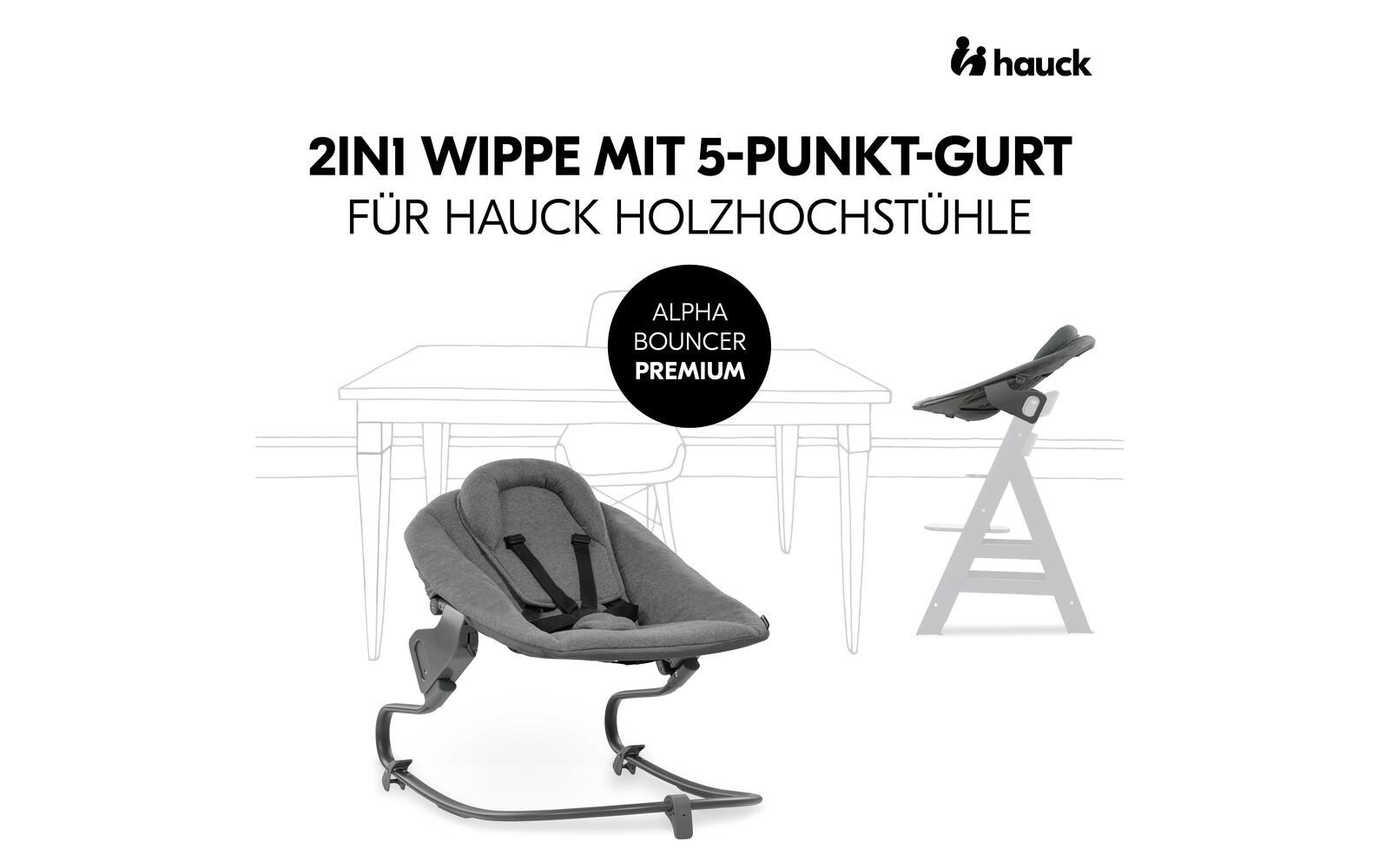Hauck Hochstuhlaufsatz »Alpha Bouncer Premium Dark Grey« bis