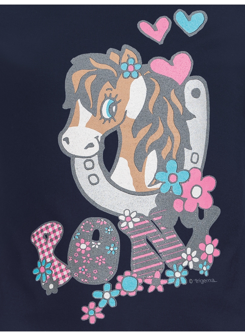 Trigema Longsleeve »TRIGEMA Langarmshirt mit süssem Pony-Print«, (1 tlg.)