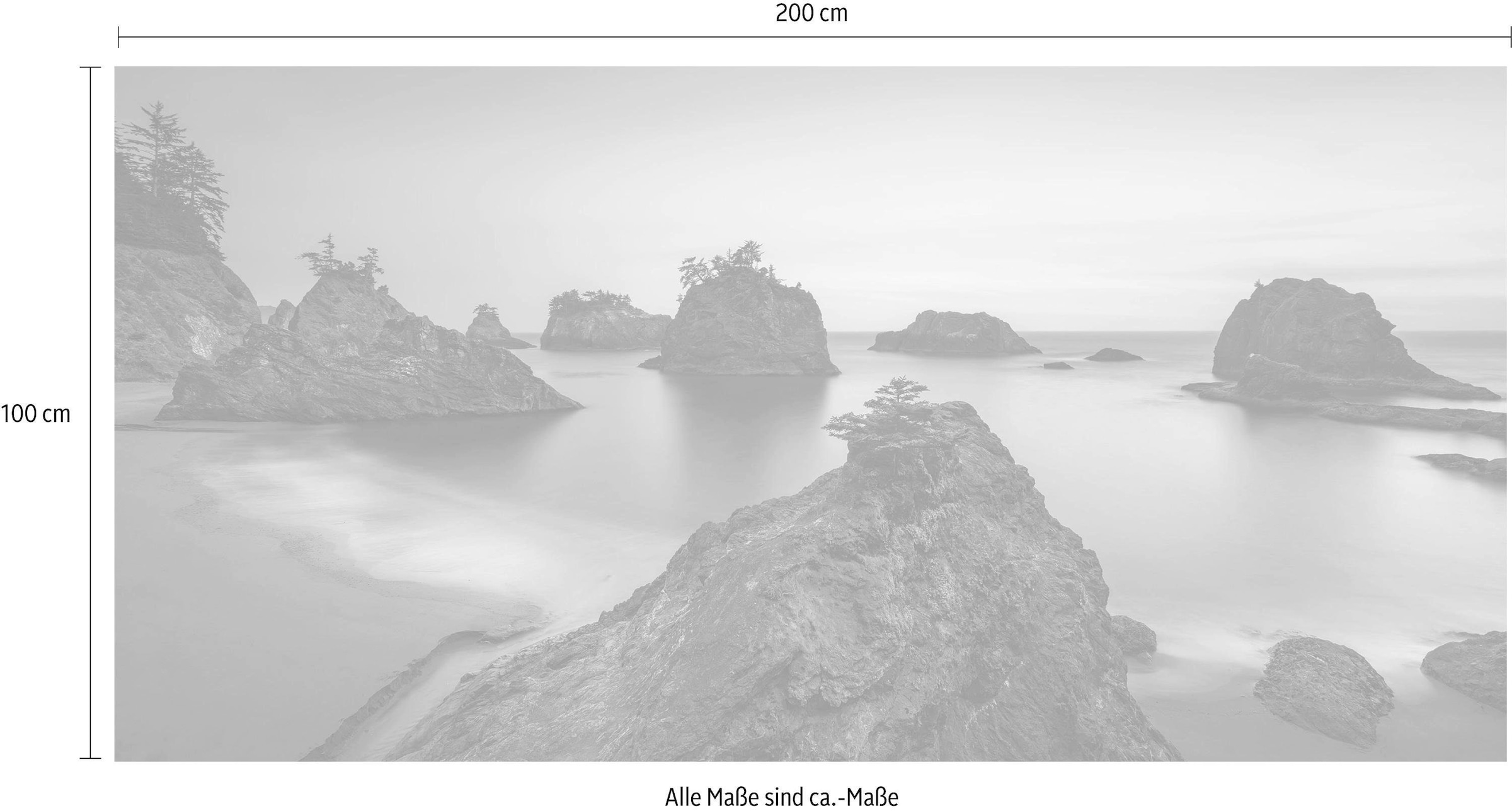 Komar Vliestapete »Digitaldruck Vlies - Secret Beach - Grösse 200 x 100 cm«, bedruckt, Wohnzimmer, Schlafzimmer