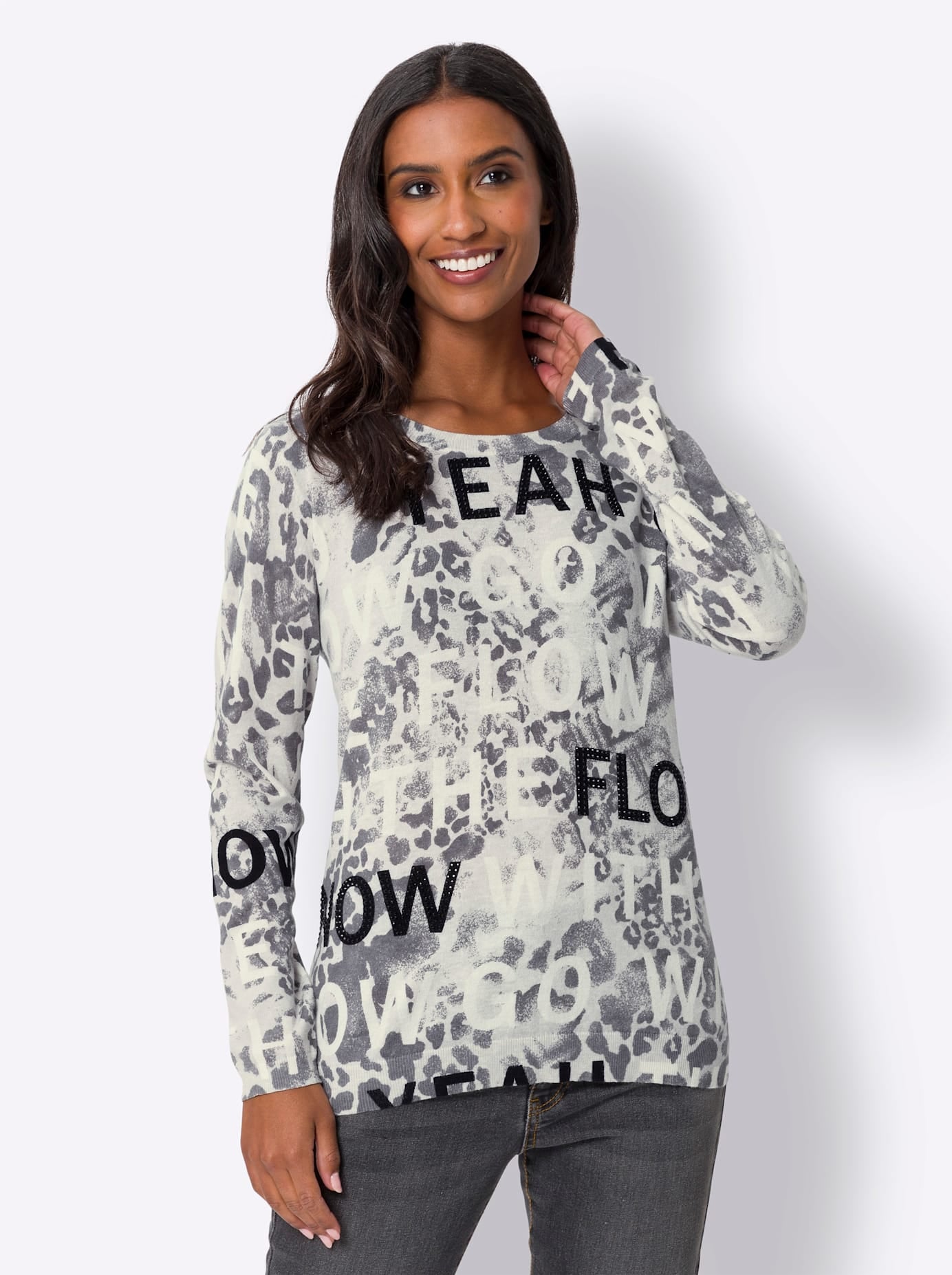 heine Strickpullover »Druck-Pullover«