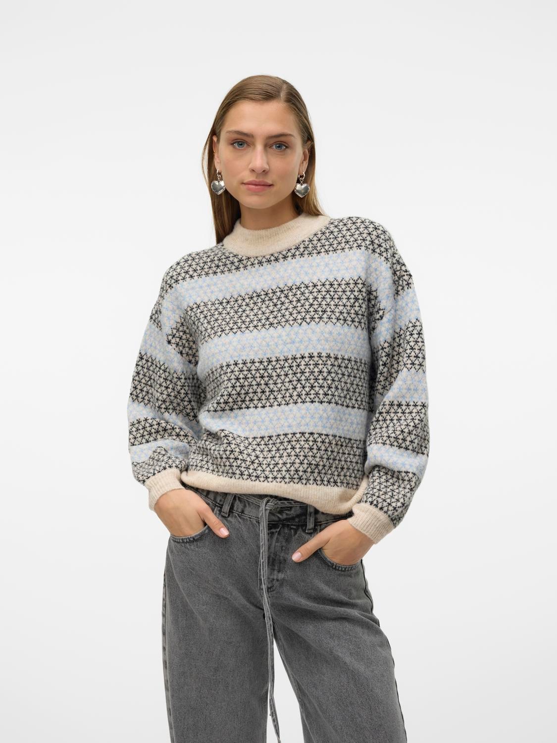 Vero Moda Strickpullover »VMTRIXIE LS HIGHNECK PULLOVER GA BOO«, mit Strickmuster
