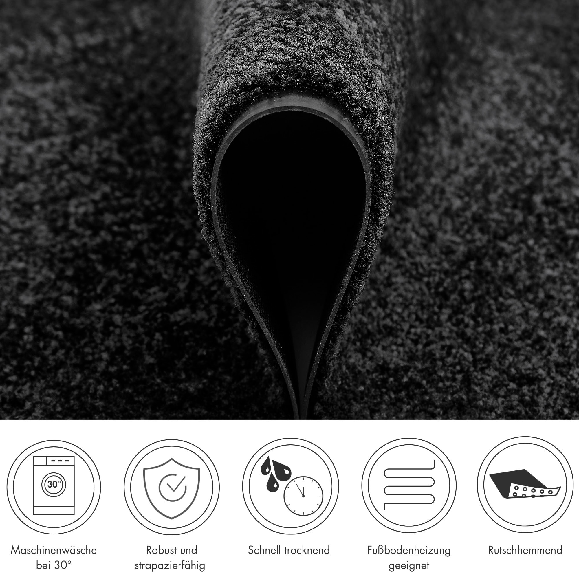 my home Fussmatte »Fresh Step, Made in Belgium«, rechteckig, 7 mm Höhe, für den Eingangsbereich, Uni-Farben, rutschhemmend, robust, waschbar