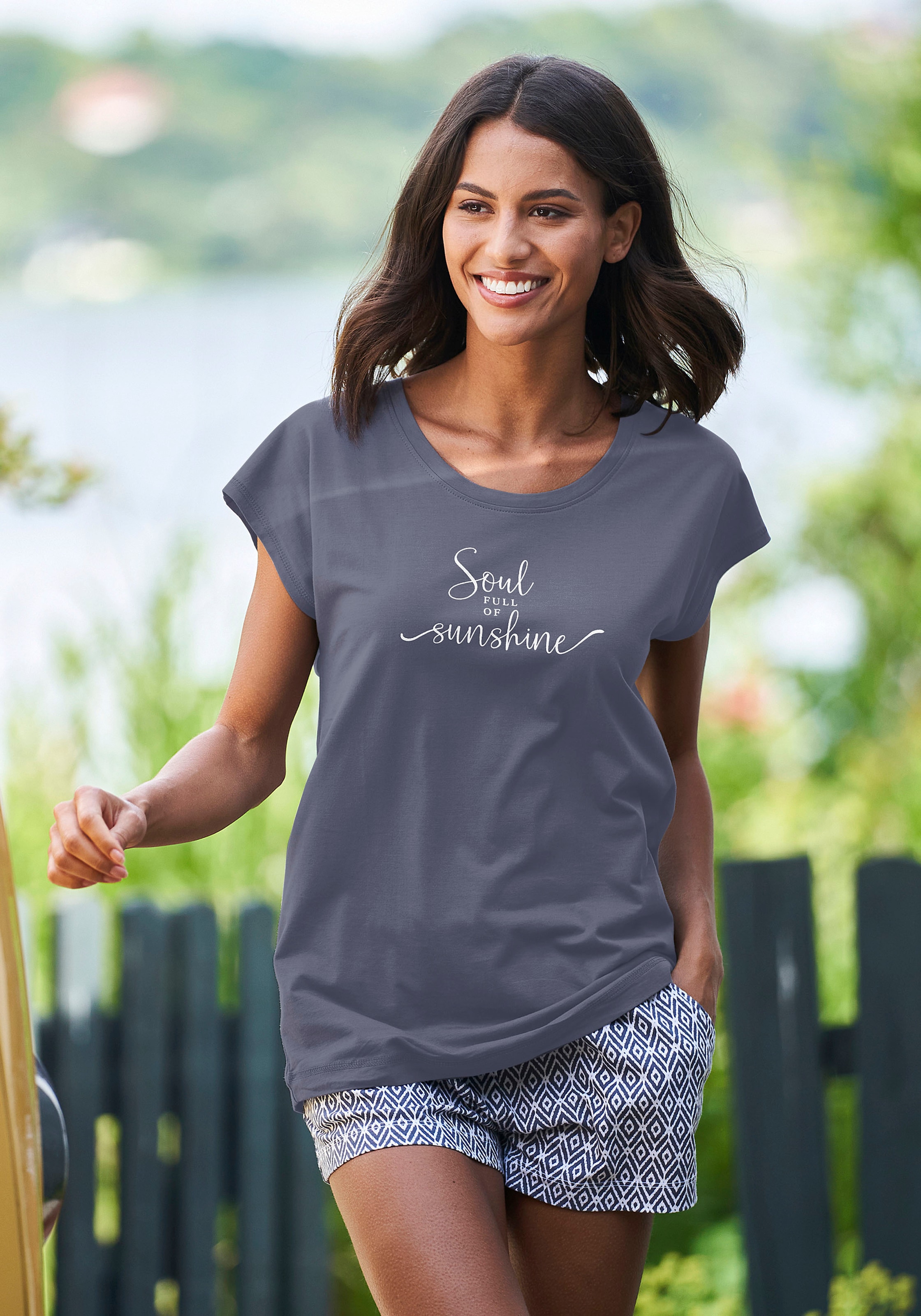 Vivance bei online bestellen Dreams Jelmoli-Versand Schweiz Sommer-Statementdruck T-Shirt, mit