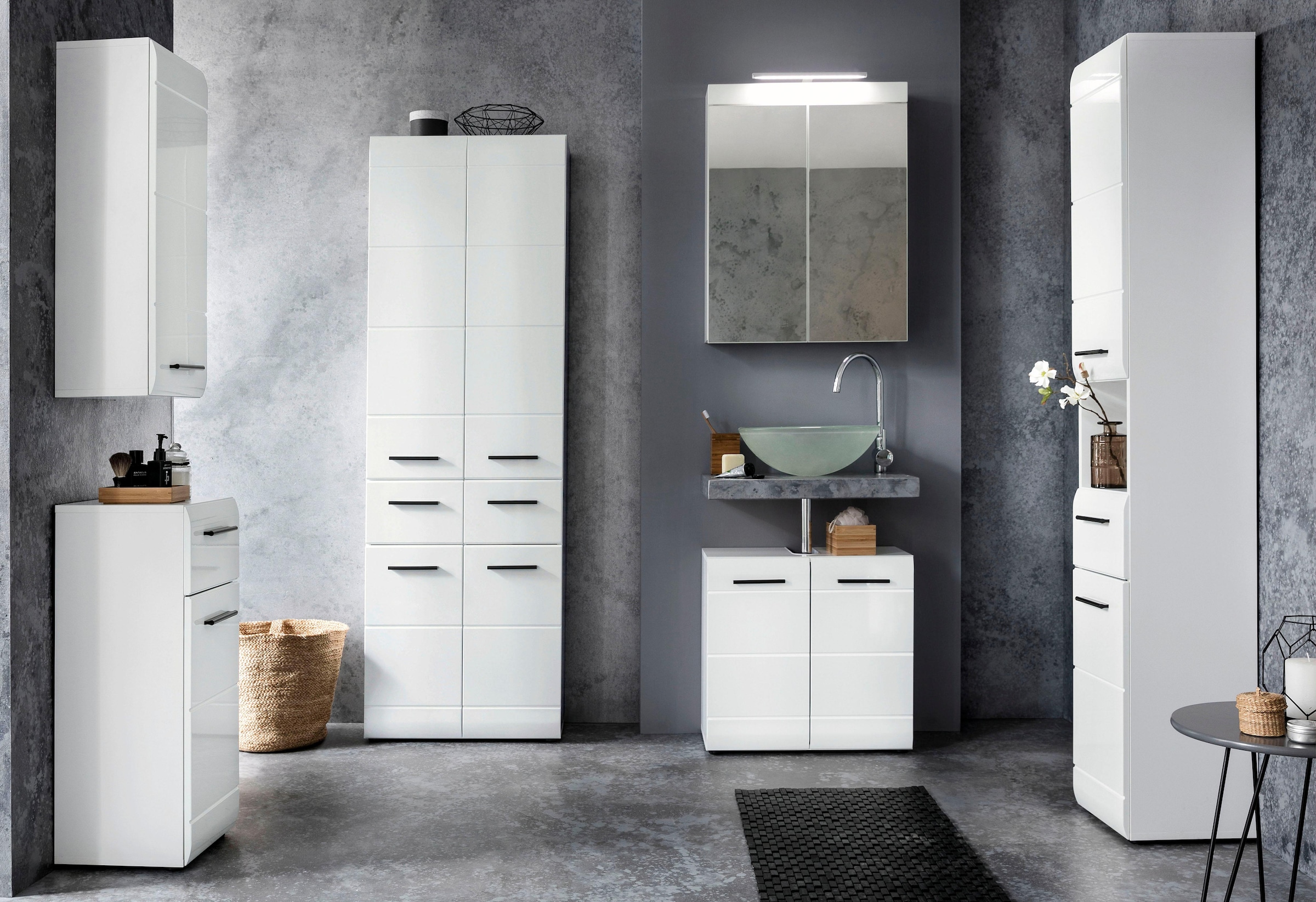 INOSIGN Unterschrank »Sovana«, Badkommode mit Hochglanzfront und 1 Schublade - (B/T/H) 30/31/80 cm